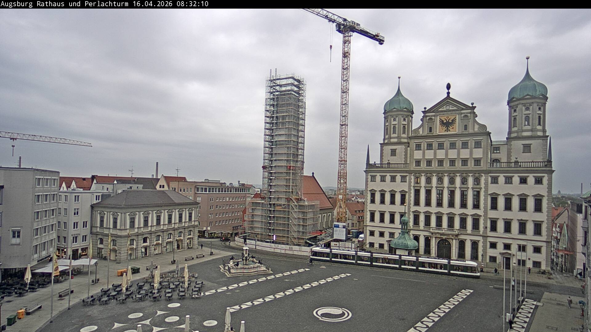 Archiv Foto Webcam Augsburger Rathausplatz und Perlachturm