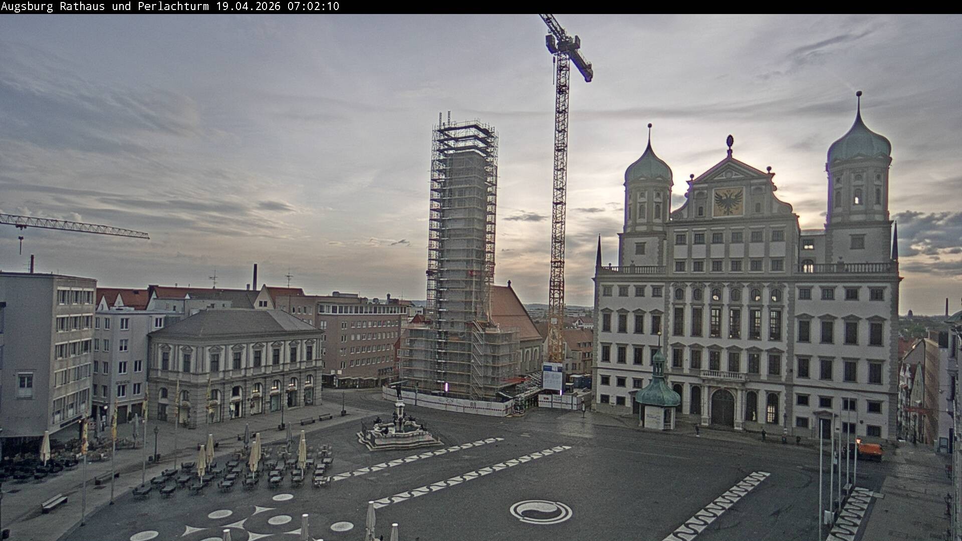 Archiv Foto Webcam Augsburger Rathausplatz und Perlachturm