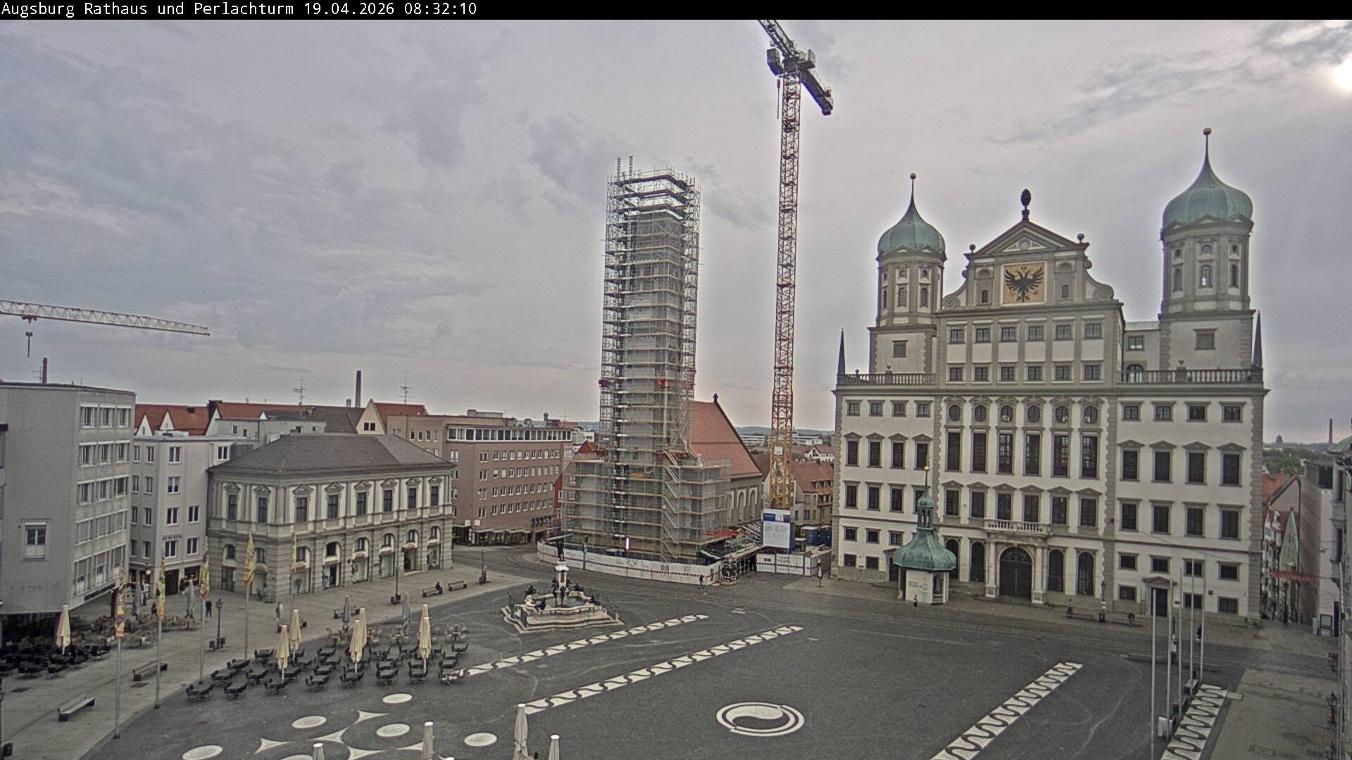Archiv Foto Webcam Augsburger Rathausplatz und Perlachturm