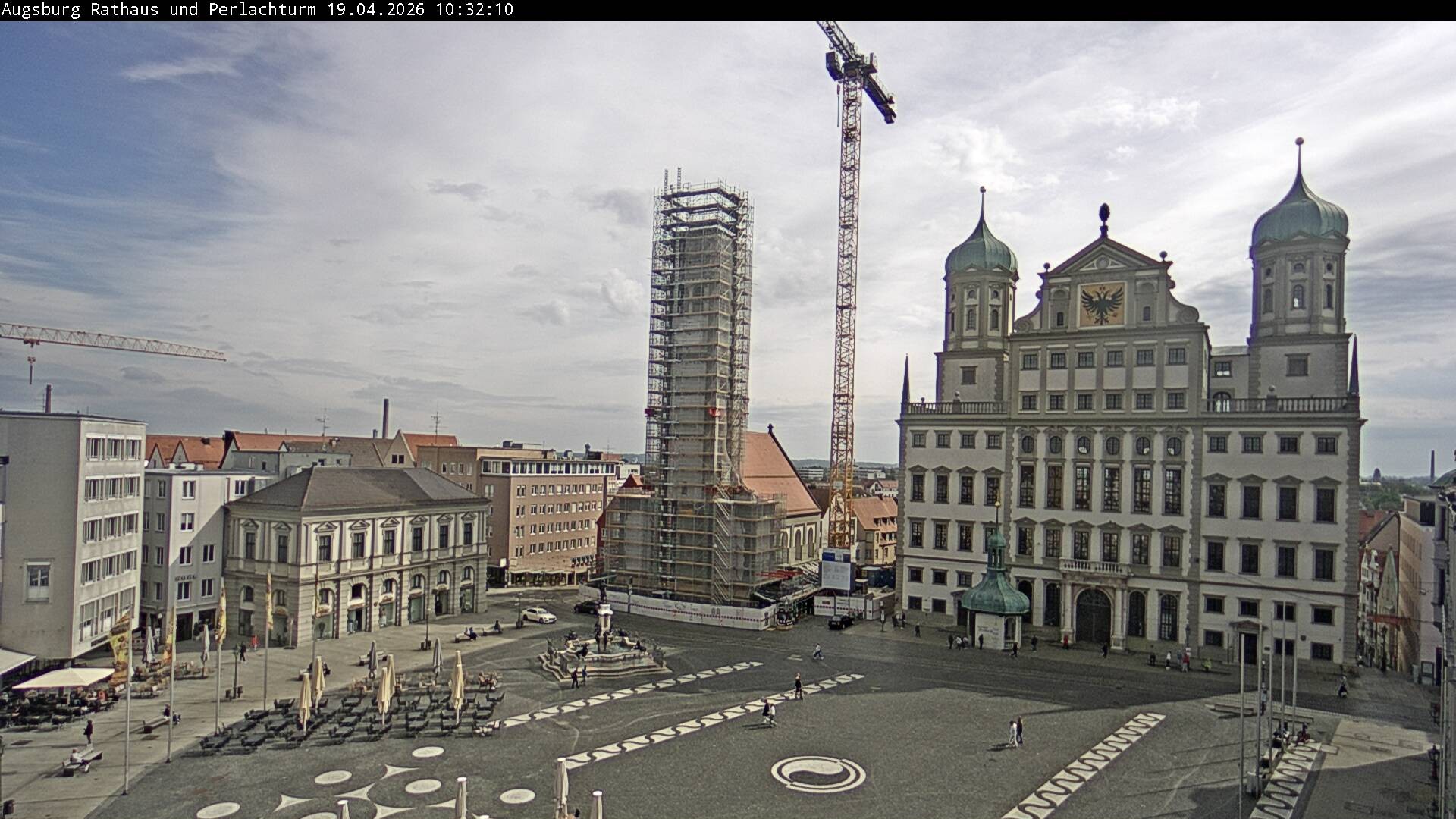 Archiv Foto Webcam Augsburger Rathausplatz und Perlachturm