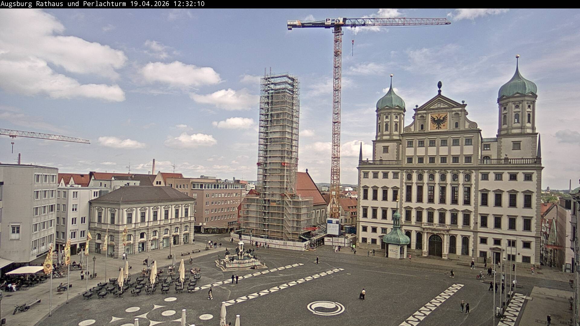 Archiv Foto Webcam Augsburger Rathausplatz und Perlachturm