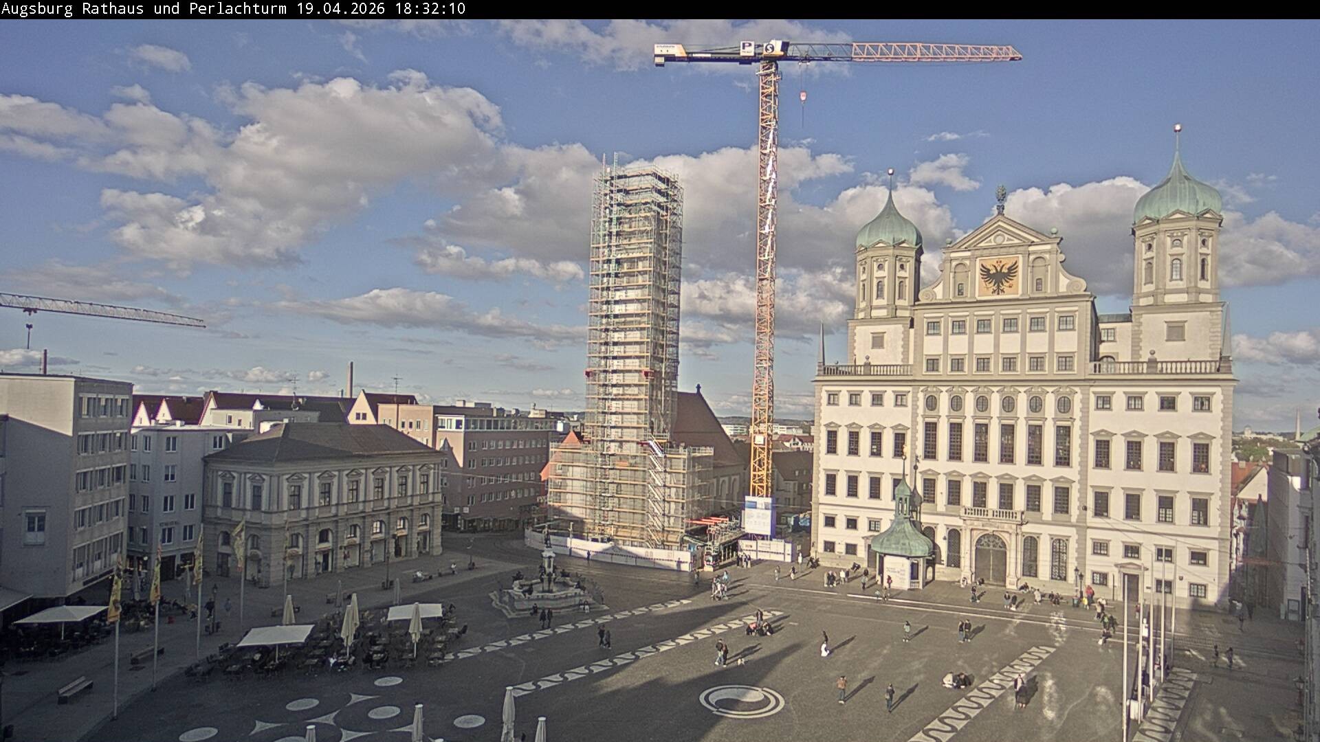 Archiv Foto Webcam Augsburger Rathausplatz und Perlachturm