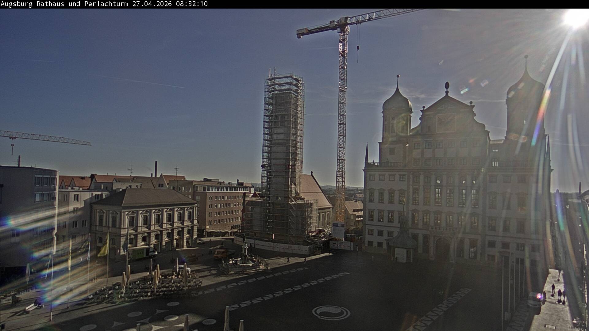 Archiv Foto Webcam Augsburger Rathausplatz und Perlachturm