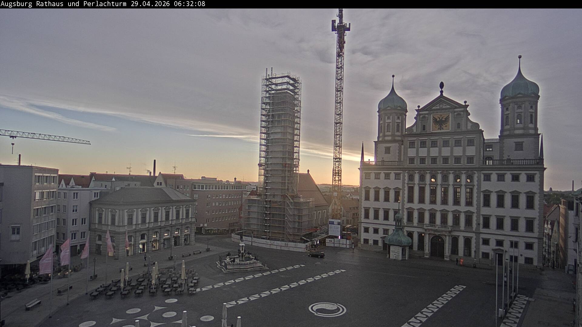 Archiv Foto Webcam Augsburger Rathausplatz und Perlachturm