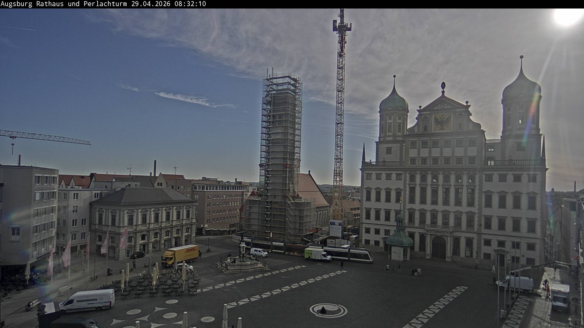 Archiv Foto Webcam Augsburger Rathausplatz und Perlachturm