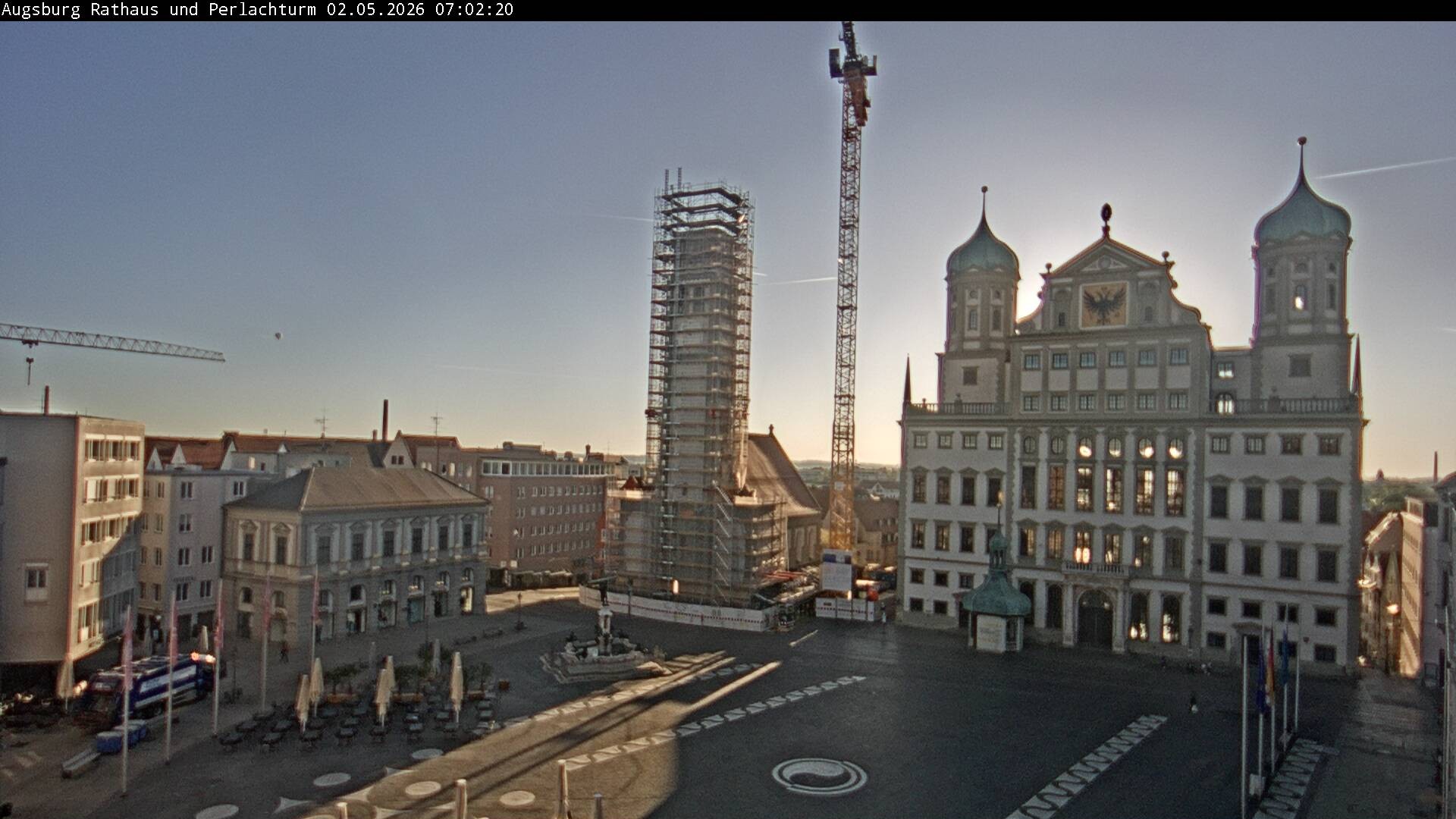 Archiv Foto Webcam Augsburger Rathausplatz und Perlachturm