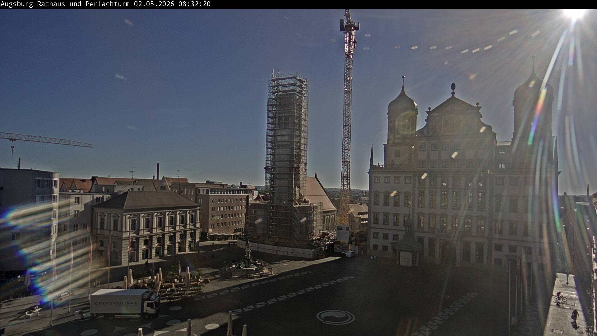 Archiv Foto Webcam Augsburger Rathausplatz und Perlachturm