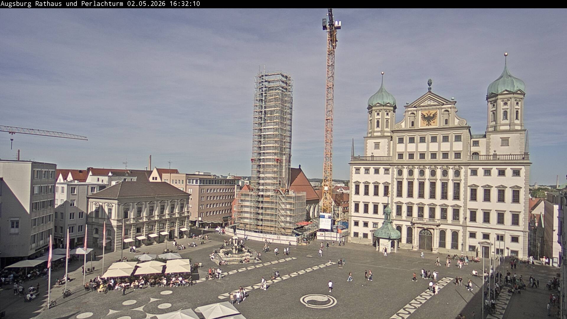 Archiv Foto Webcam Augsburger Rathausplatz und Perlachturm