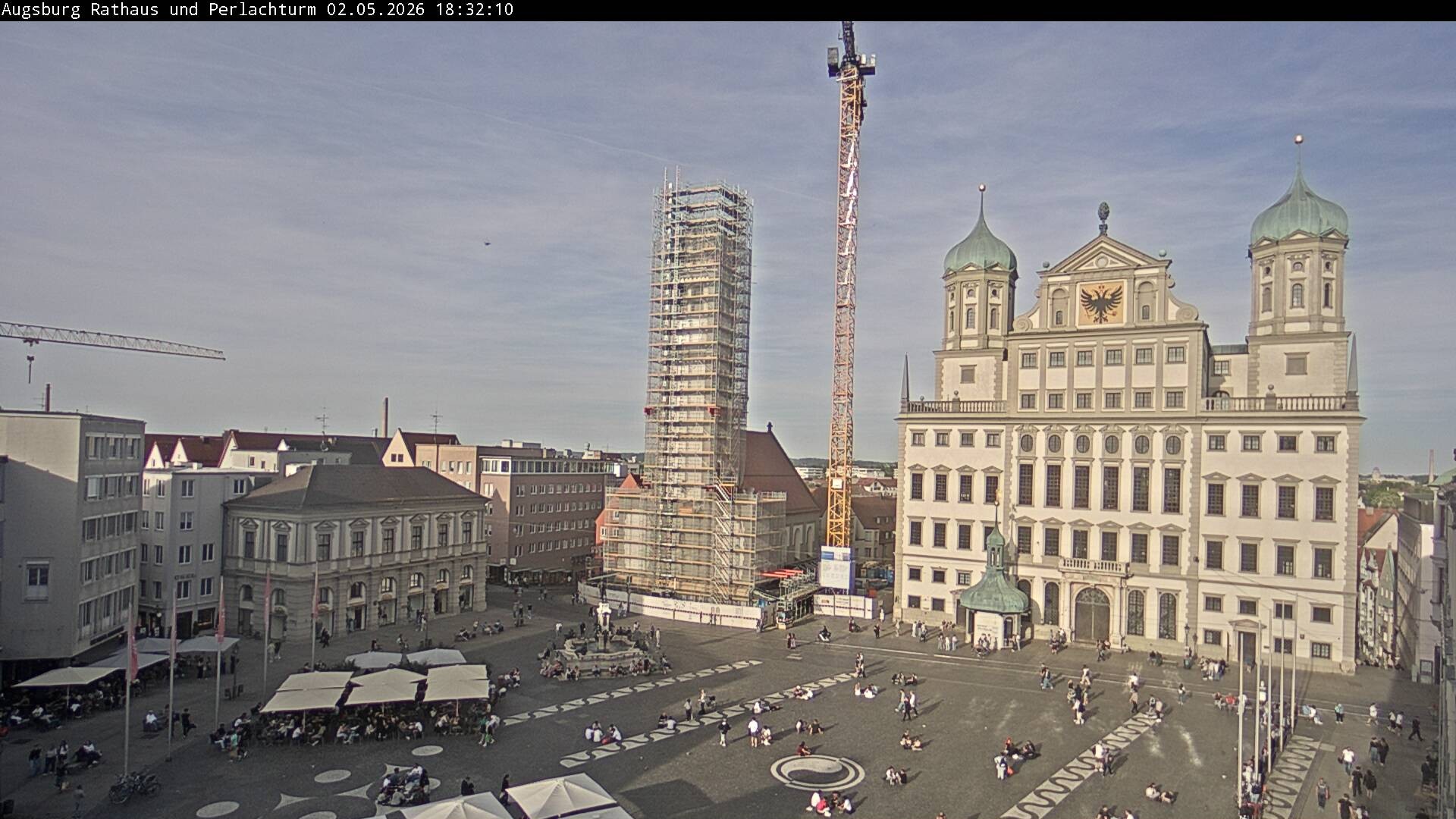 Archiv Foto Webcam Augsburger Rathausplatz und Perlachturm