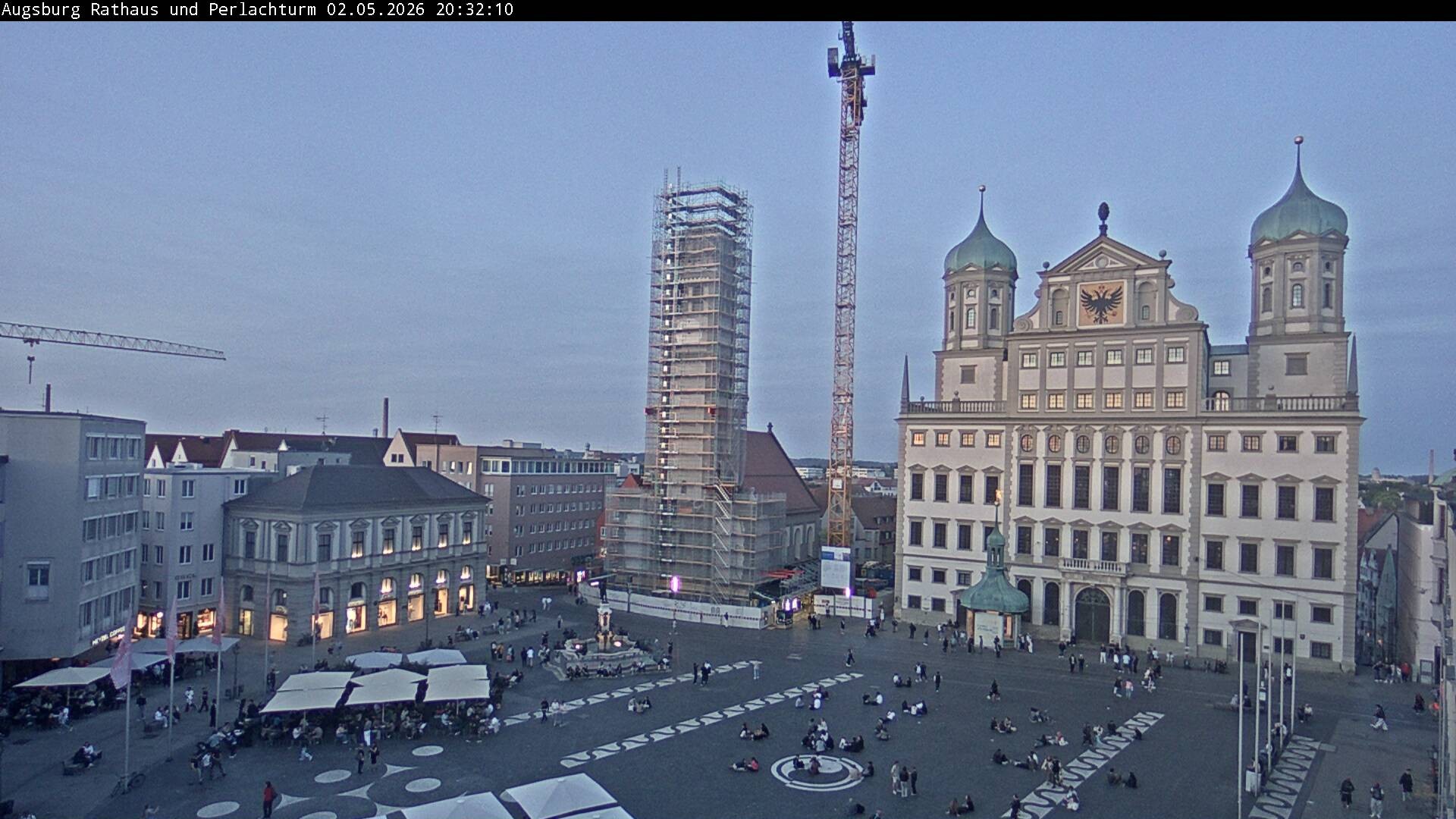 Archiv Foto Webcam Augsburger Rathausplatz und Perlachturm