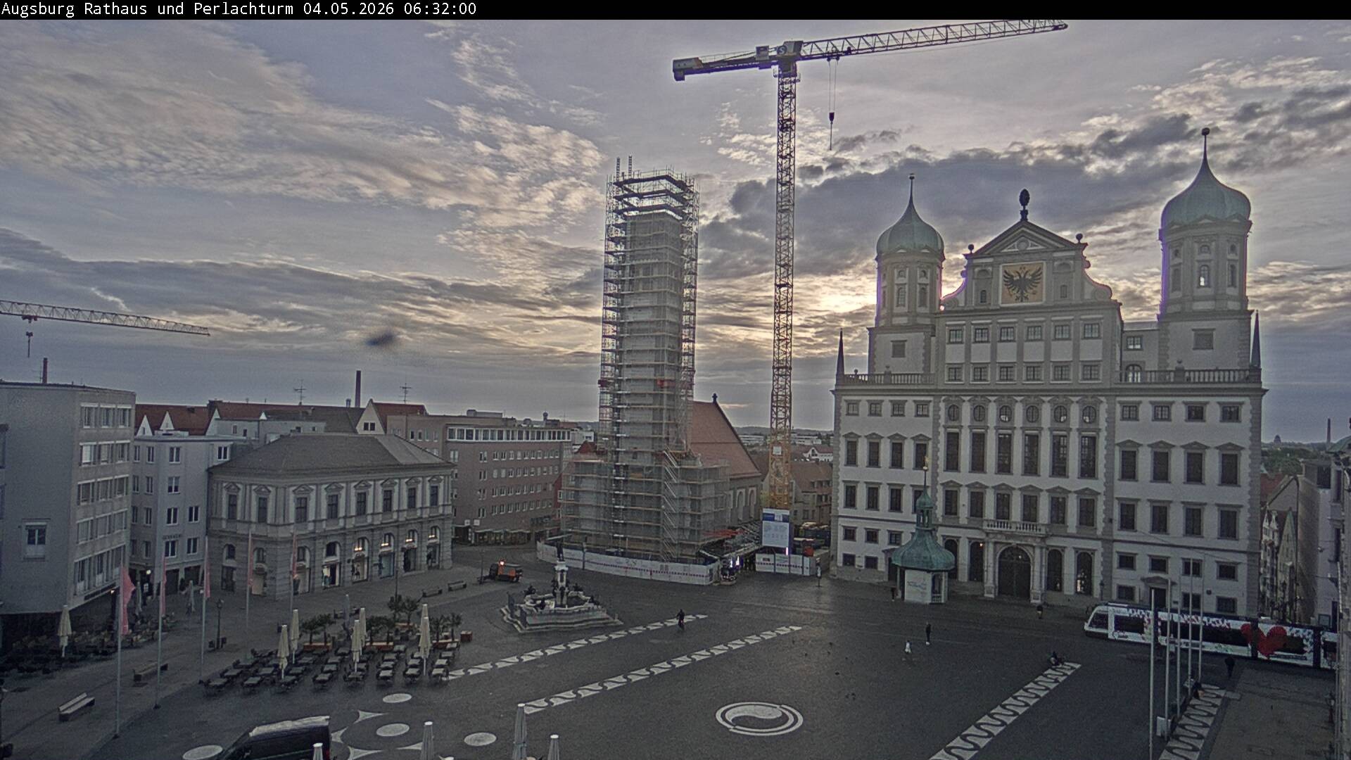 Archiv Foto Webcam Augsburger Rathausplatz und Perlachturm