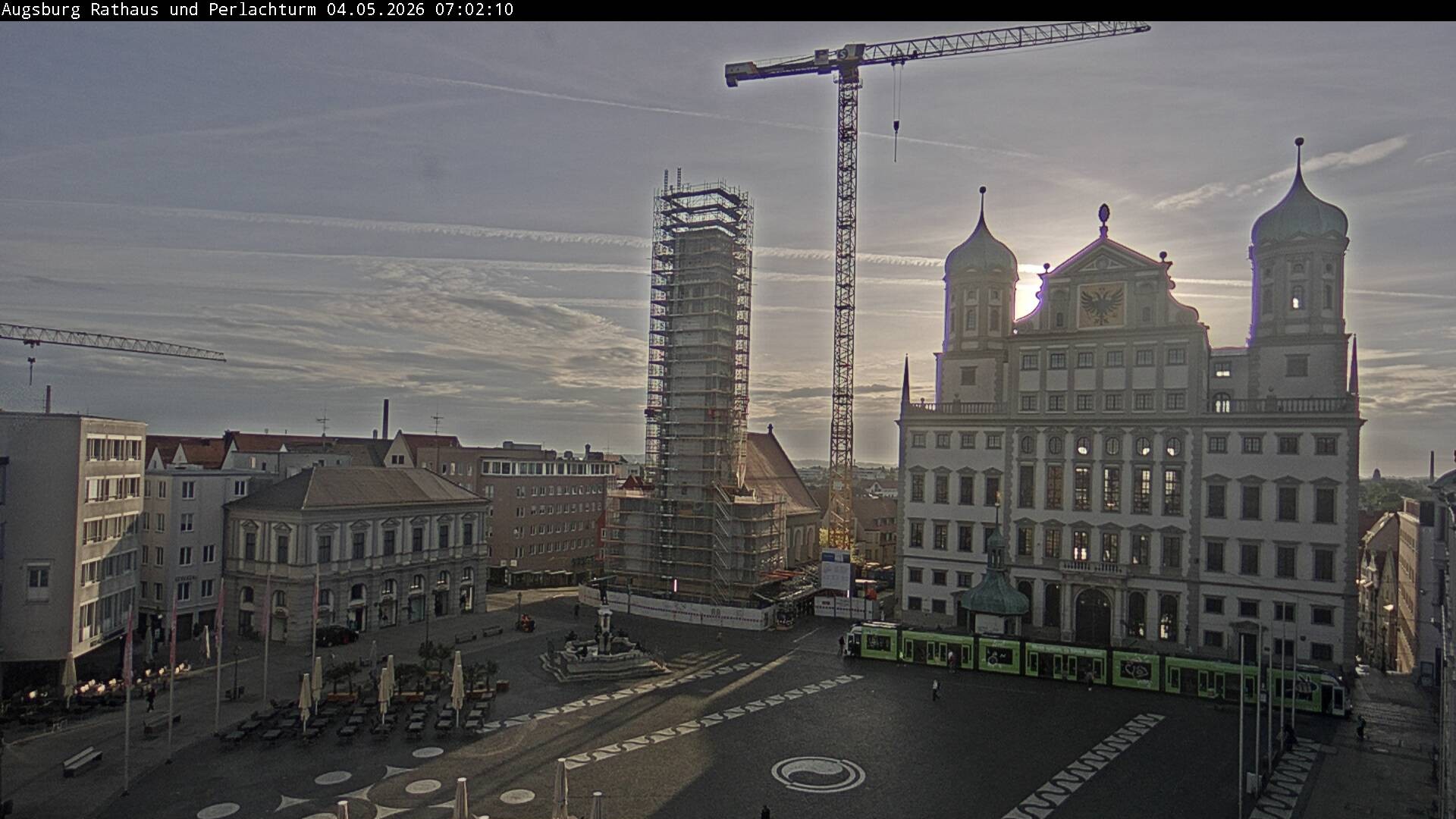 Archiv Foto Webcam Augsburger Rathausplatz und Perlachturm
