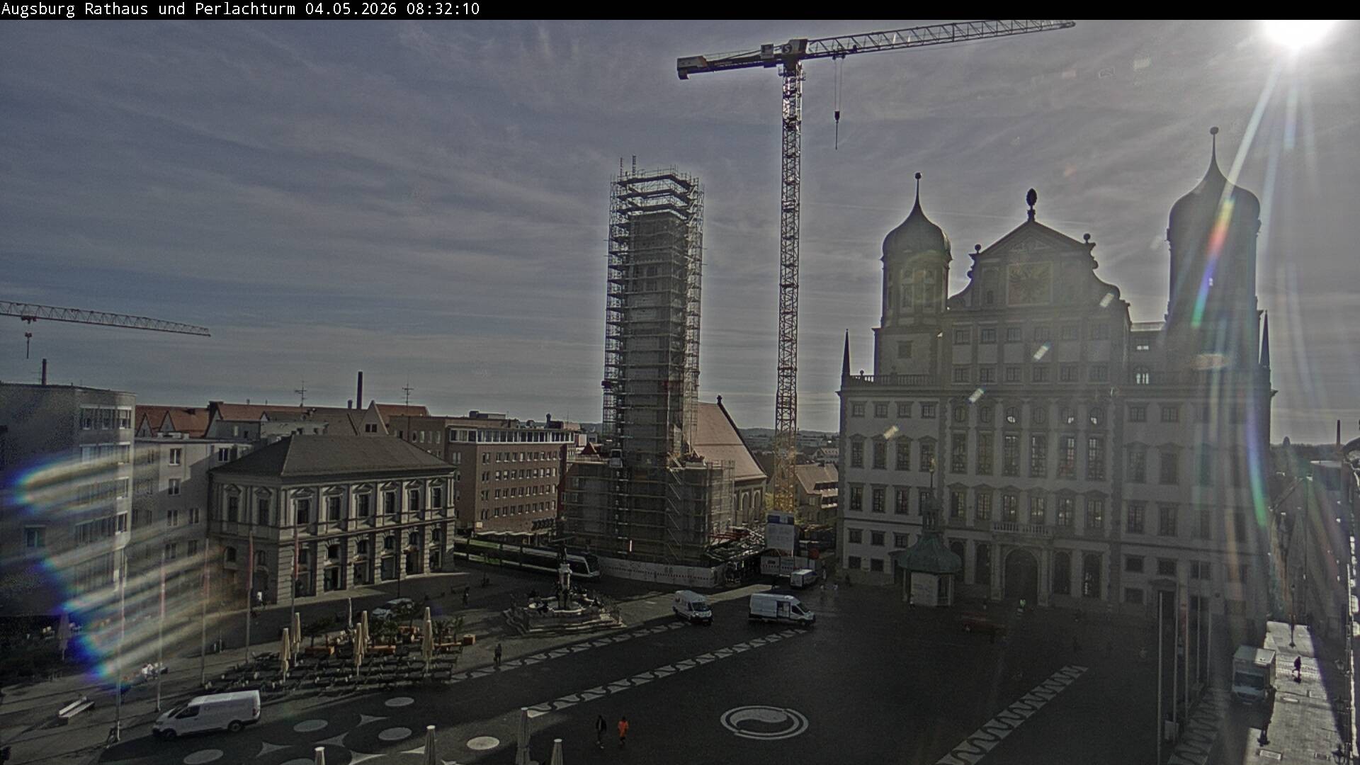 Archiv Foto Webcam Augsburger Rathausplatz und Perlachturm