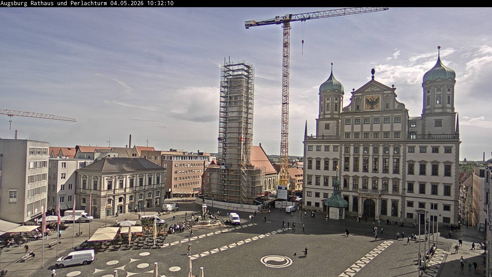 Archiv Foto Webcam Augsburger Rathausplatz und Perlachturm