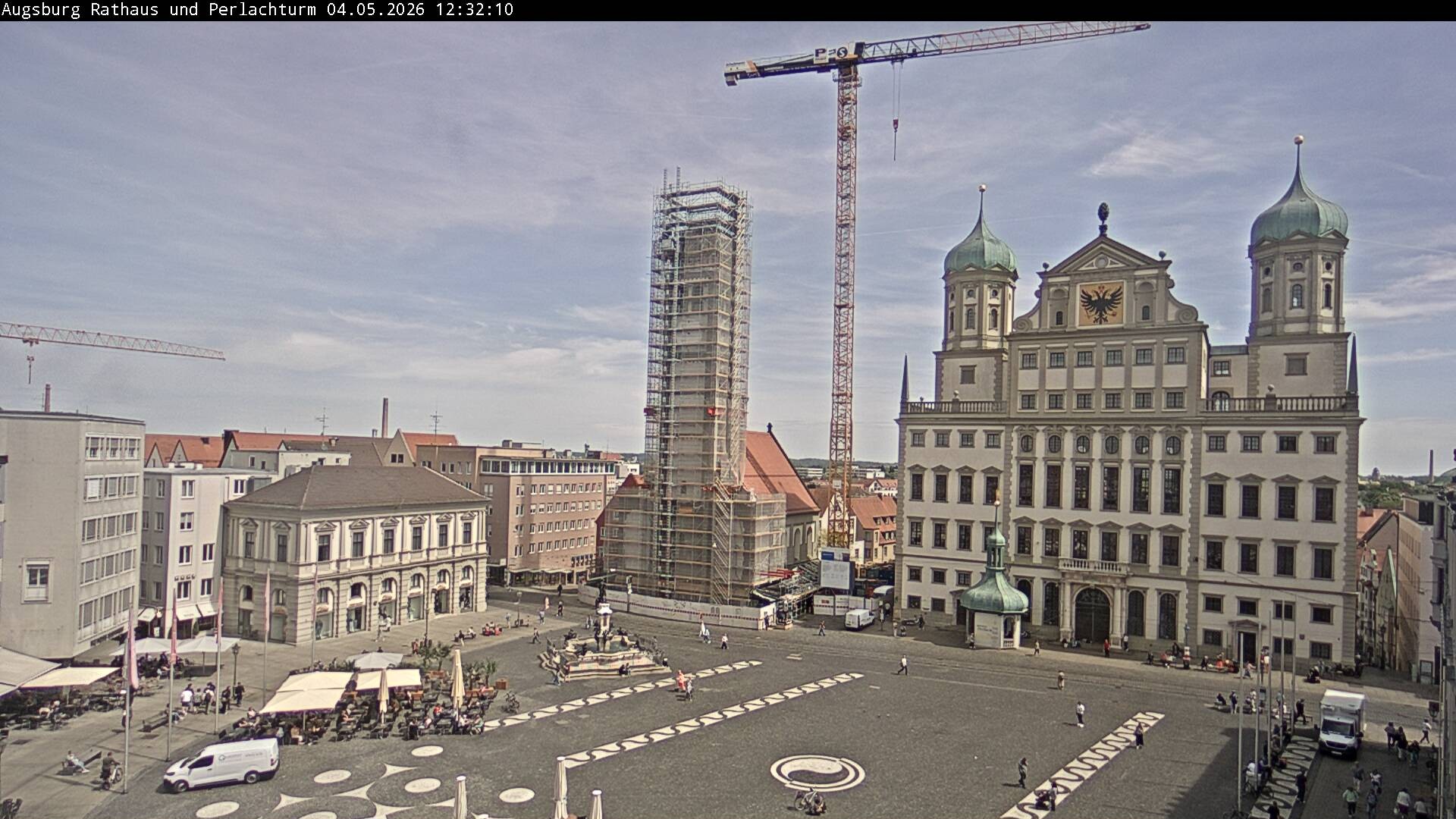 Archiv Foto Webcam Augsburger Rathausplatz und Perlachturm