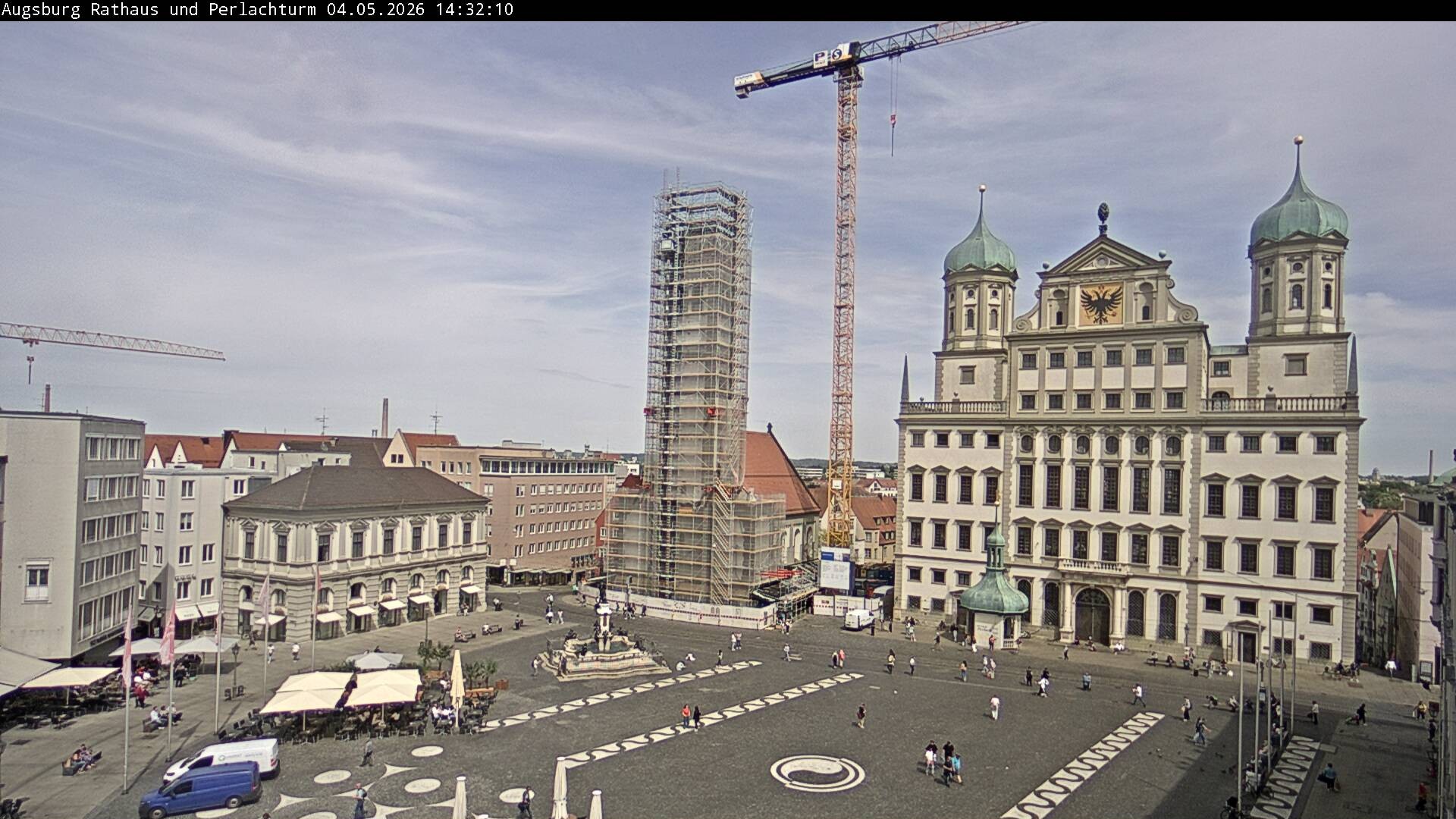 Archiv Foto Webcam Augsburger Rathausplatz und Perlachturm