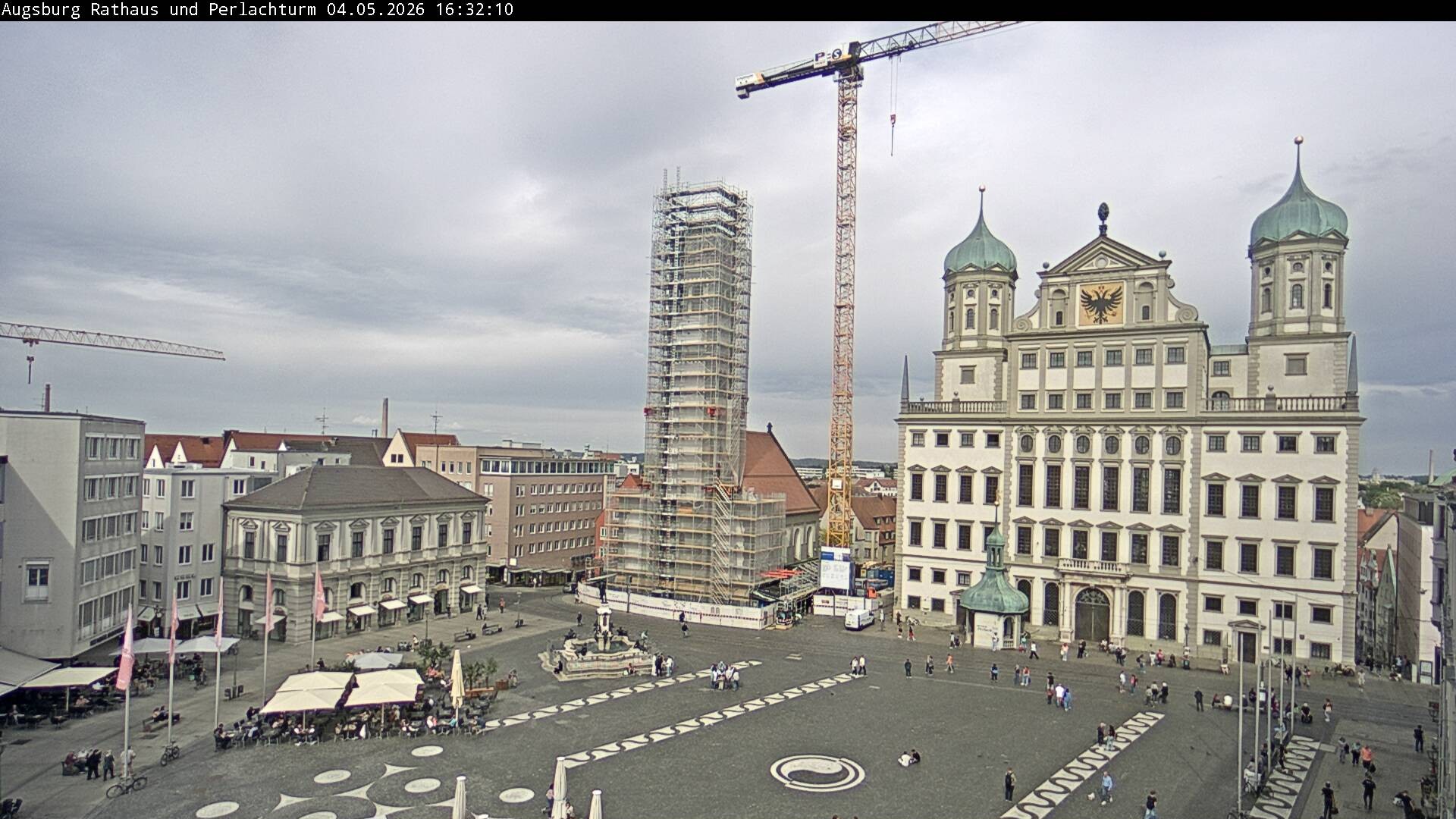 Archiv Foto Webcam Augsburger Rathausplatz und Perlachturm