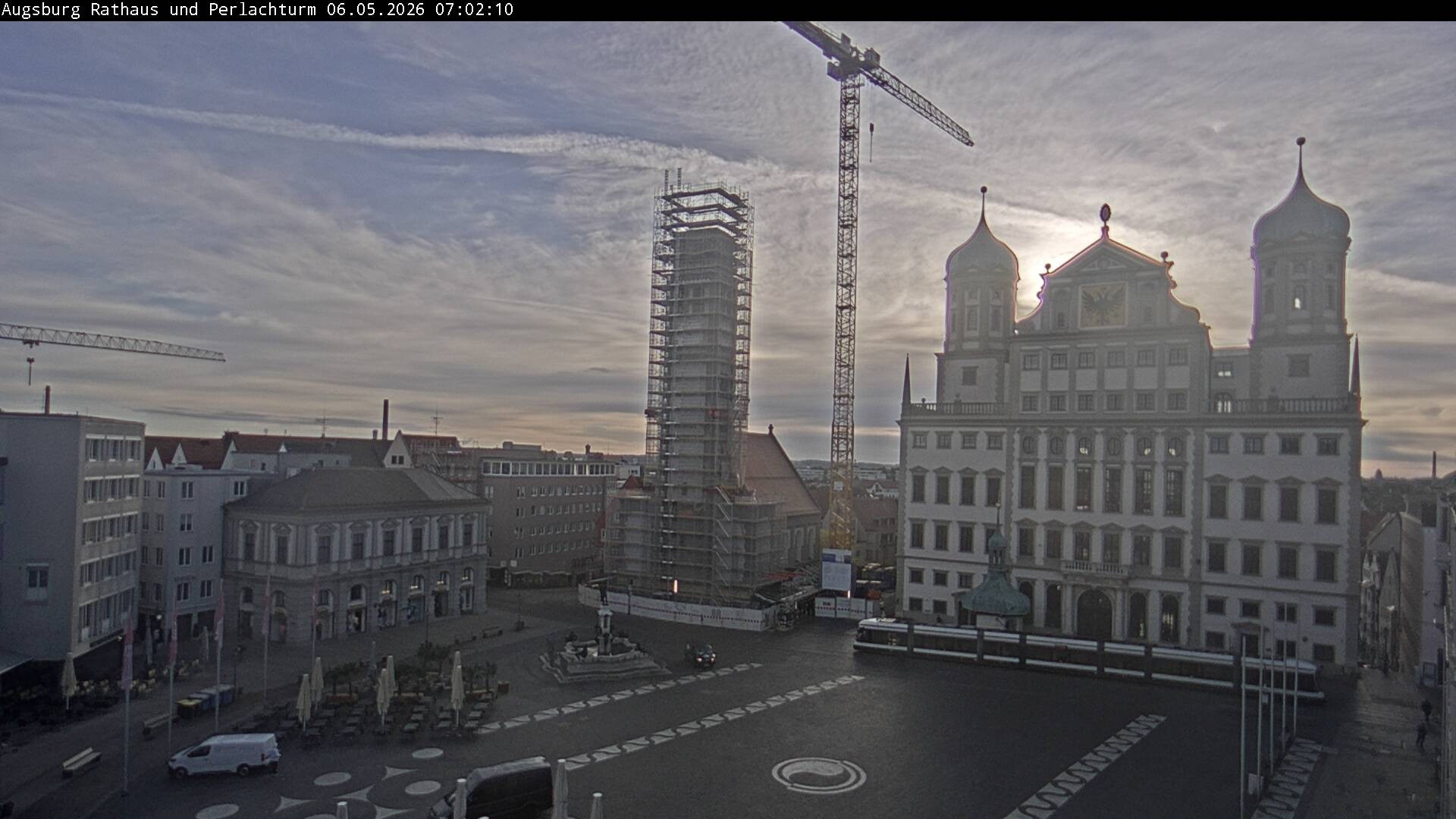 Archiv Foto Webcam Augsburger Rathausplatz und Perlachturm