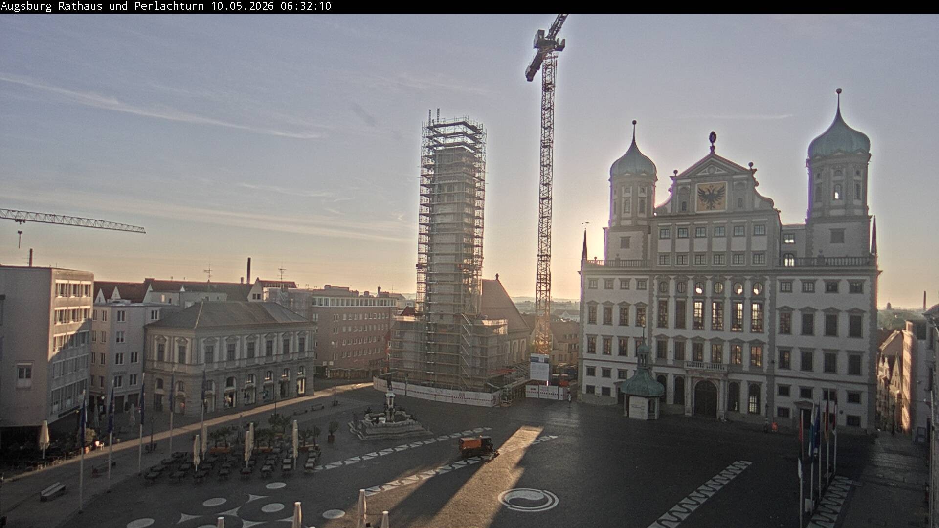 Archiv Foto Webcam Augsburger Rathausplatz und Perlachturm