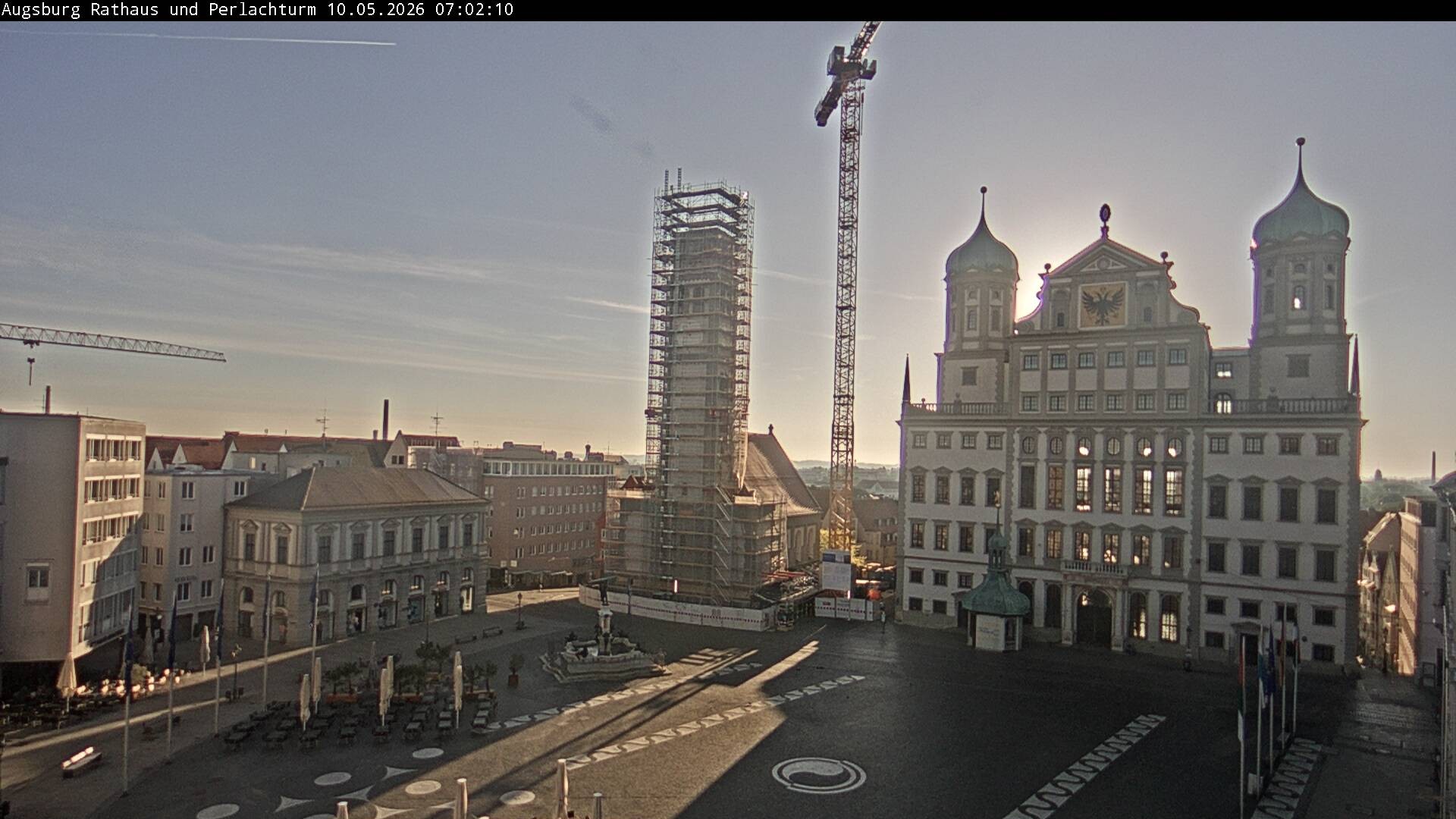Archiv Foto Webcam Augsburger Rathausplatz und Perlachturm