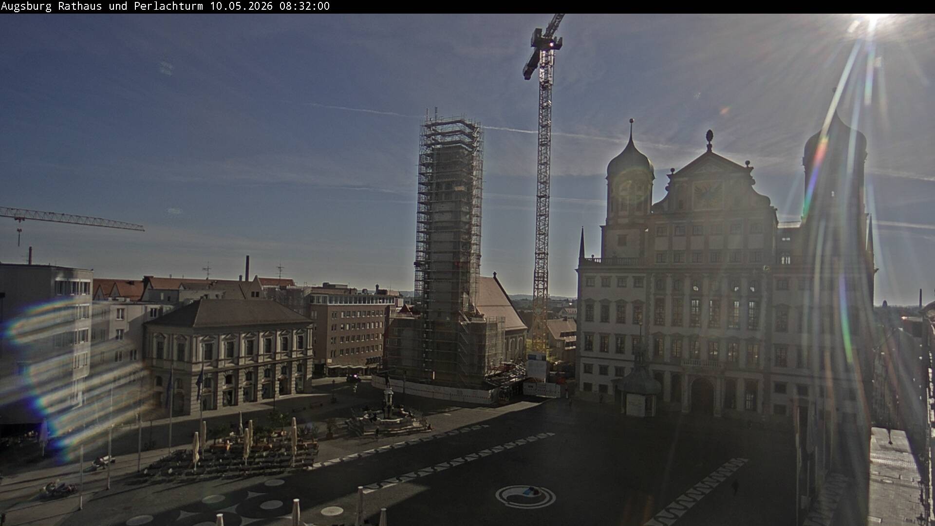 Archiv Foto Webcam Augsburger Rathausplatz und Perlachturm