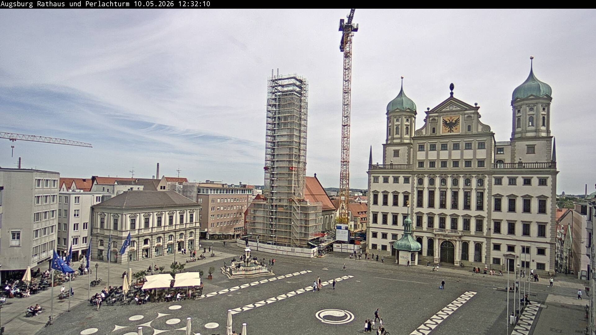 Archiv Foto Webcam Augsburger Rathausplatz und Perlachturm