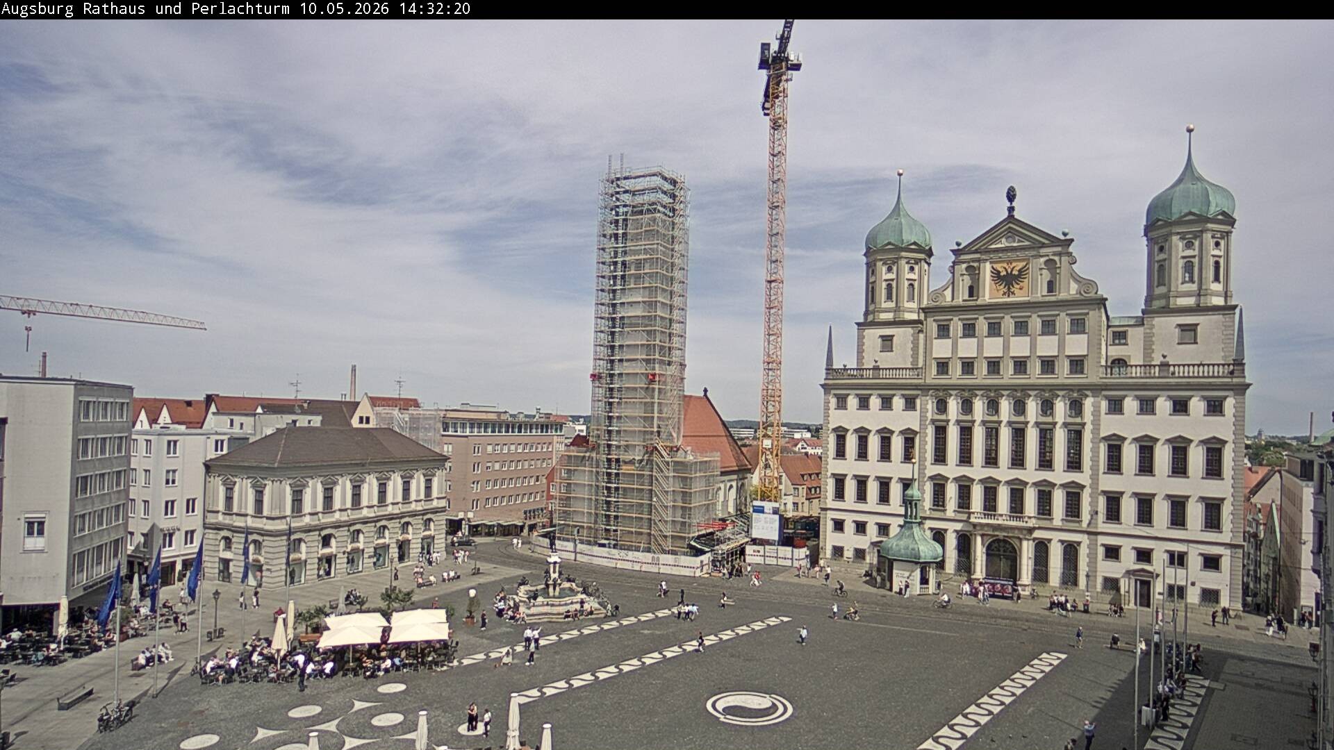 Archiv Foto Webcam Augsburger Rathausplatz und Perlachturm