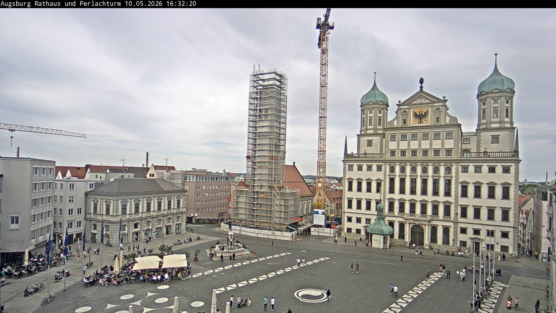 Archiv Foto Webcam Augsburger Rathausplatz und Perlachturm