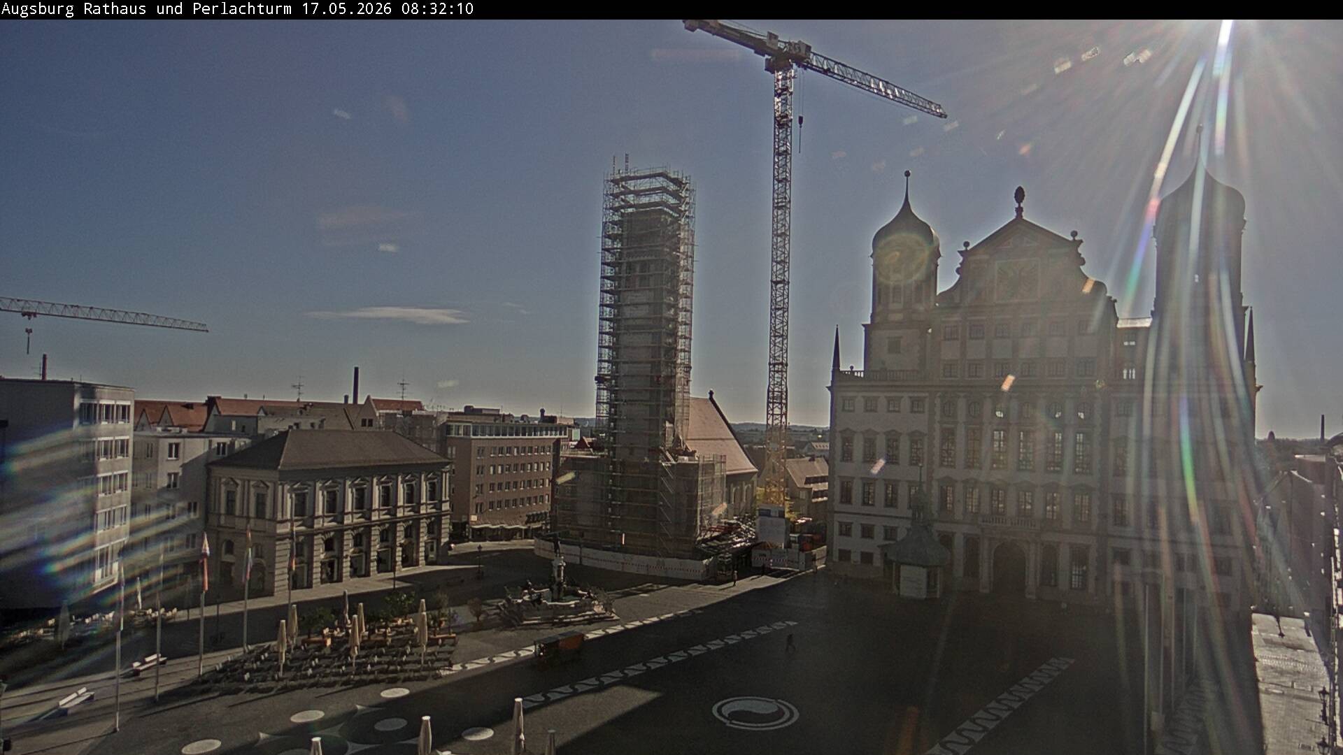 Archiv Foto Webcam Augsburger Rathausplatz und Perlachturm