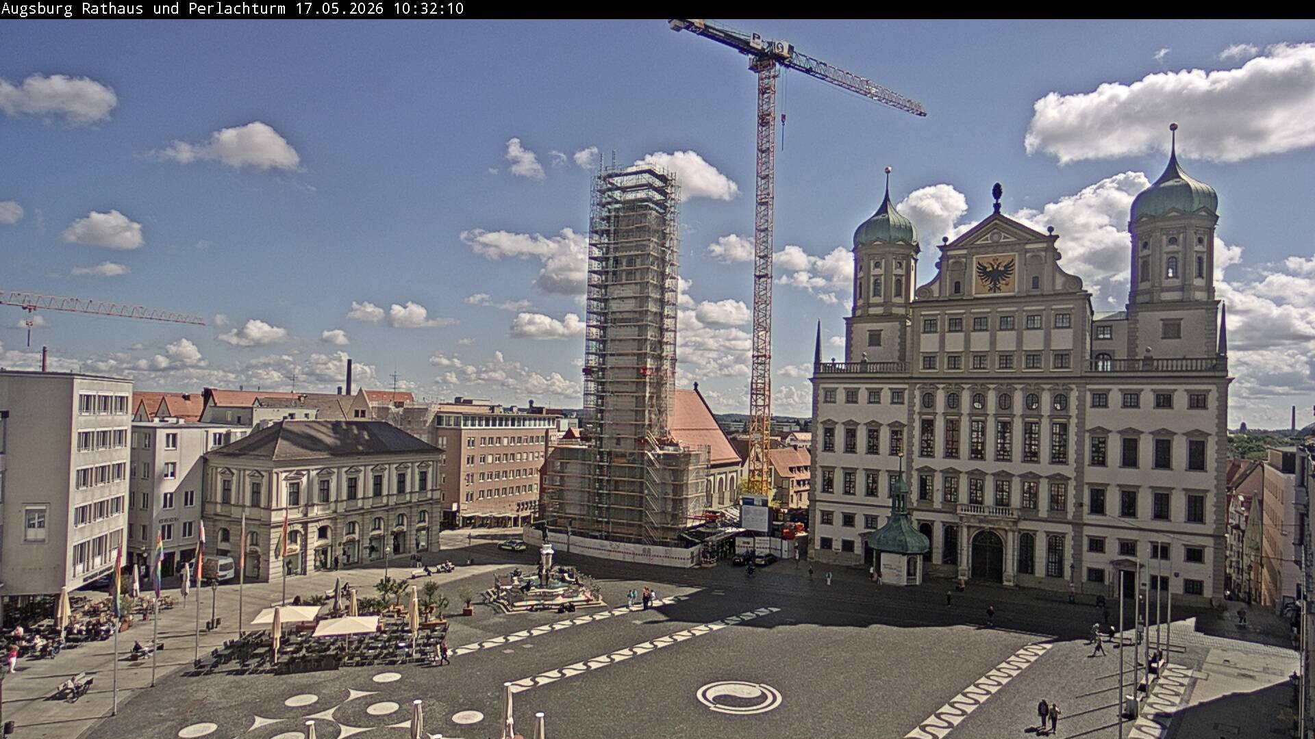 Archiv Foto Webcam Augsburger Rathausplatz und Perlachturm