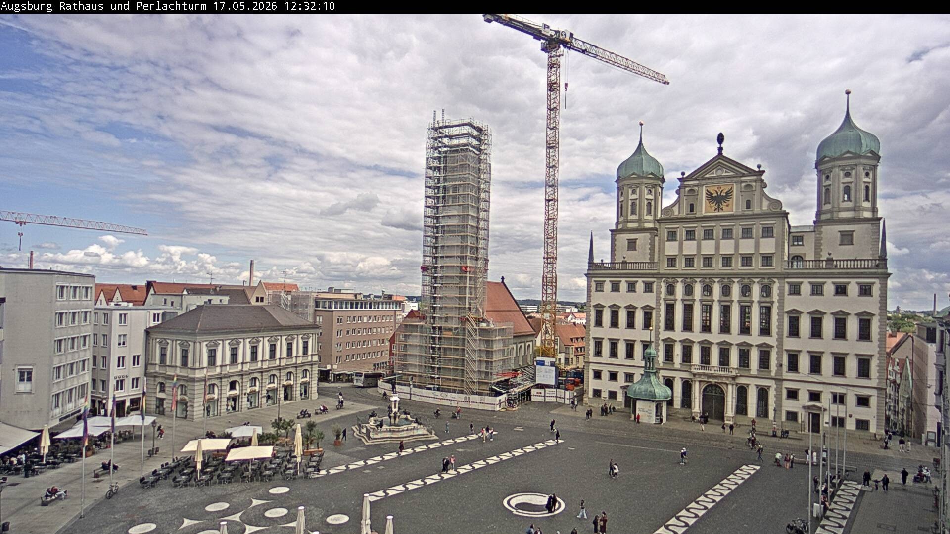 Archiv Foto Webcam Augsburger Rathausplatz und Perlachturm
