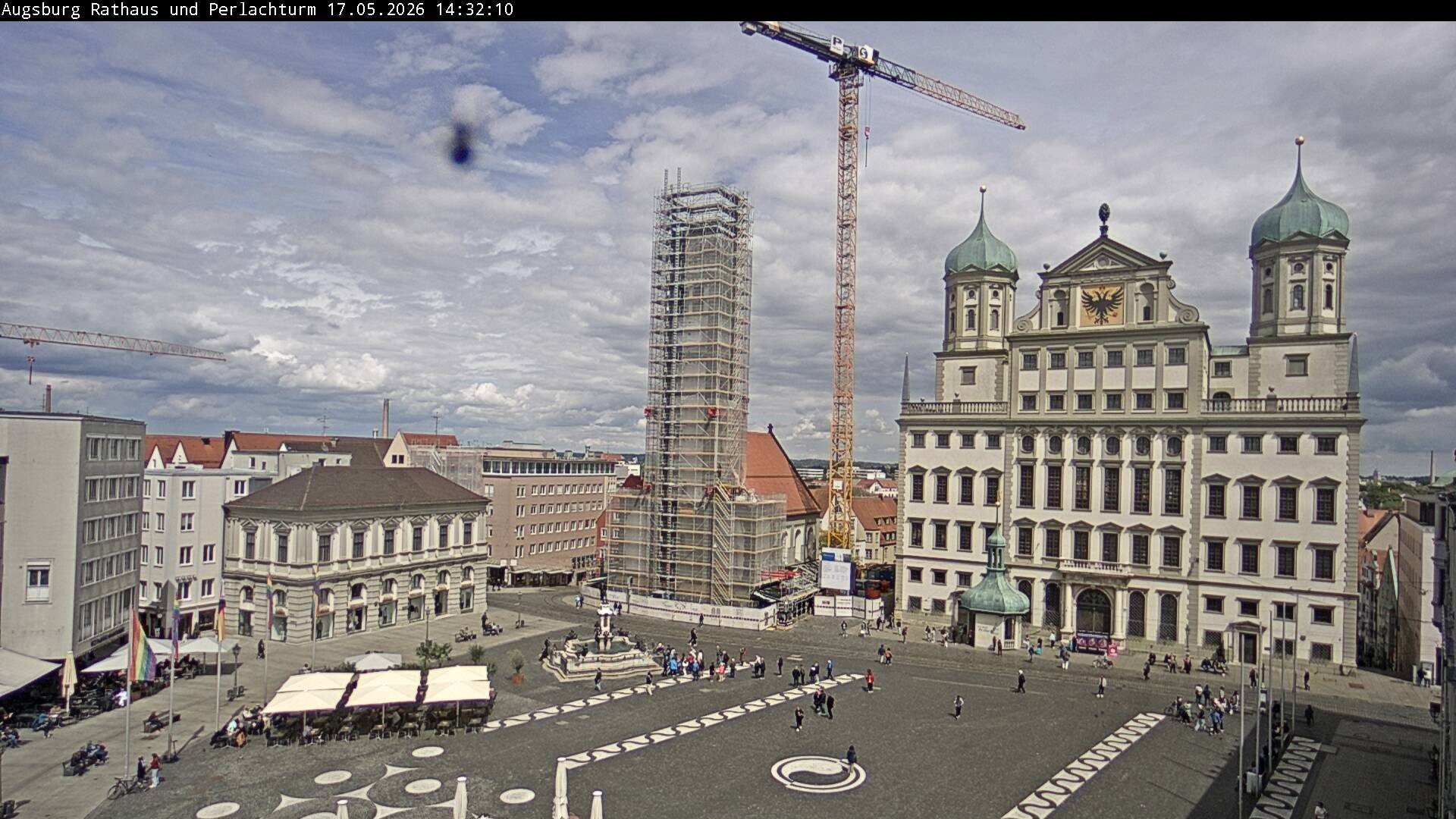 Archiv Foto Webcam Augsburger Rathausplatz und Perlachturm
