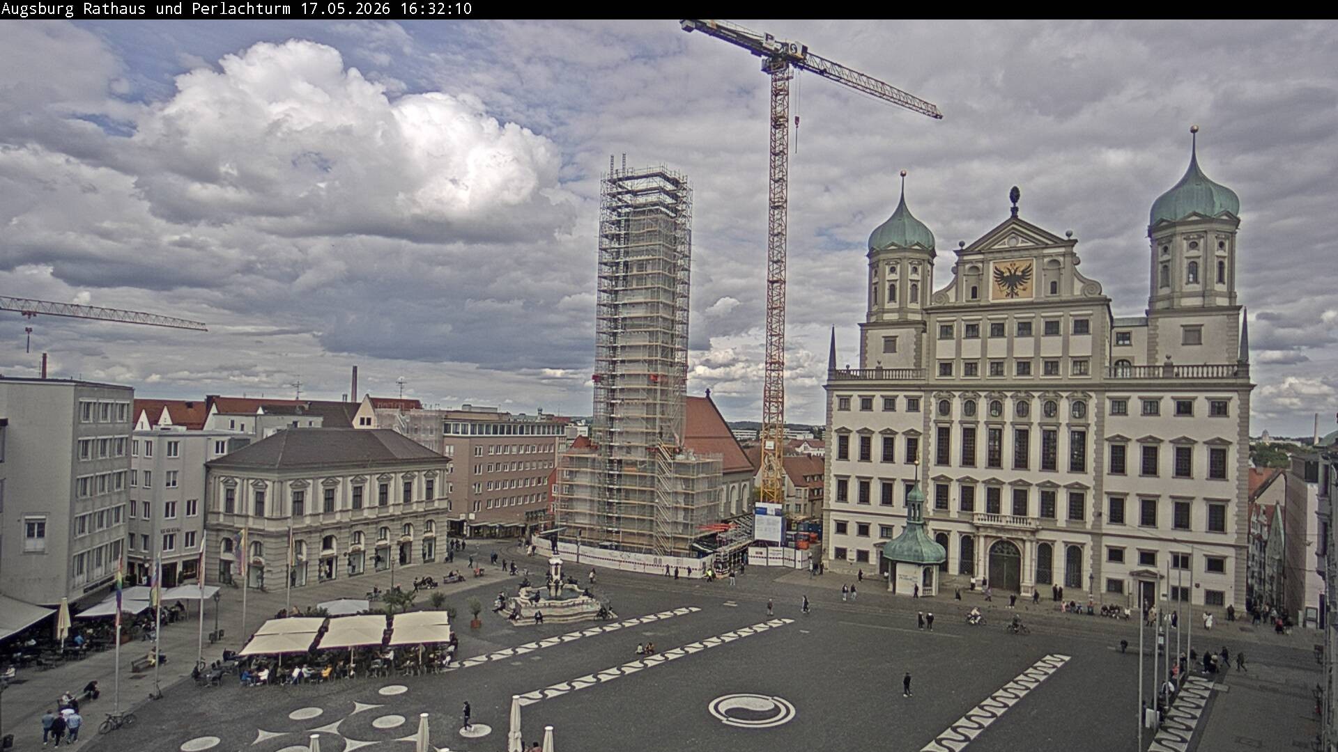 Archiv Foto Webcam Augsburger Rathausplatz und Perlachturm