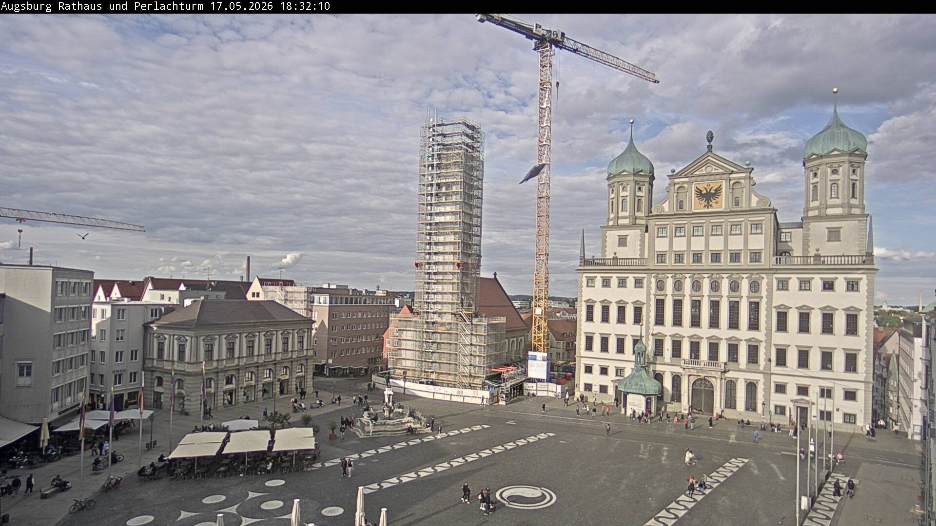 Archiv Foto Webcam Augsburger Rathausplatz und Perlachturm