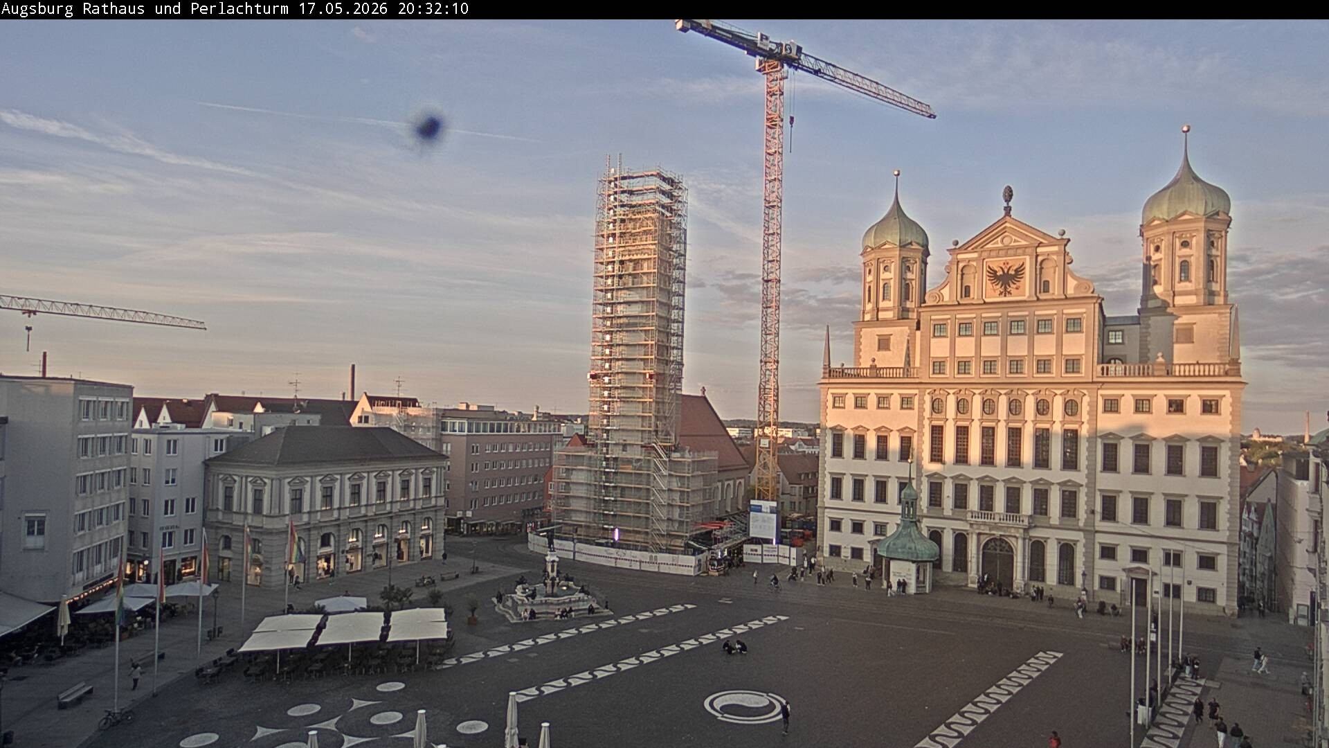 Archiv Foto Webcam Augsburger Rathausplatz und Perlachturm