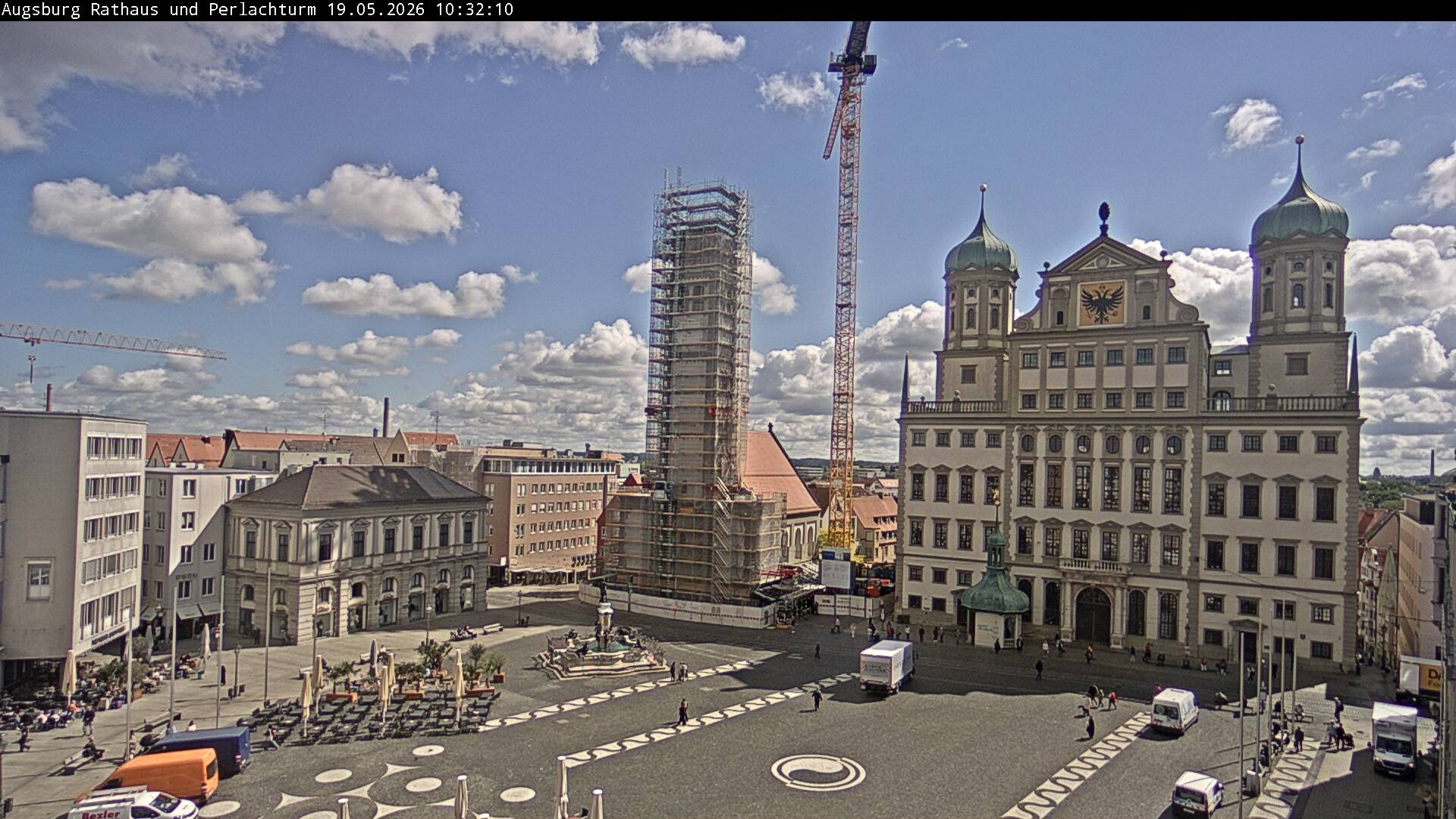 Archiv Foto Webcam Augsburger Rathausplatz und Perlachturm