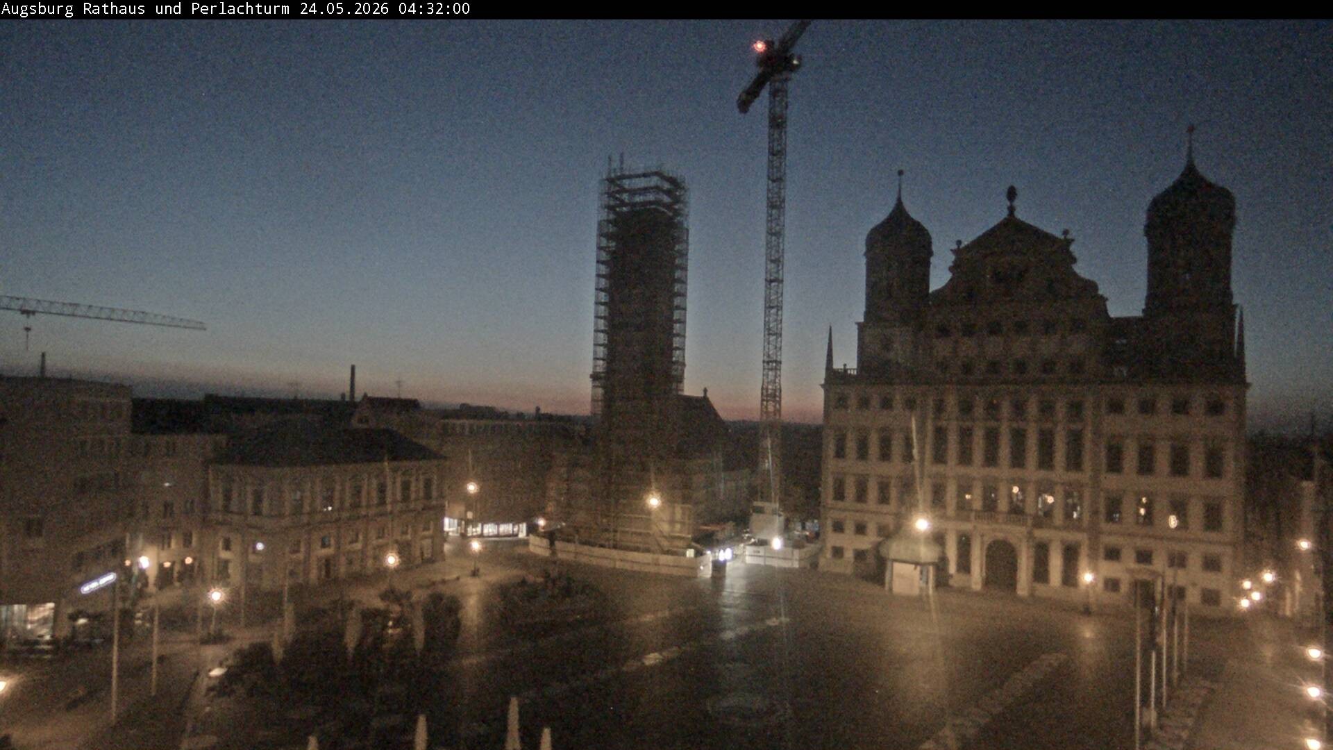 Archiv Foto Webcam Augsburger Rathausplatz und Perlachturm