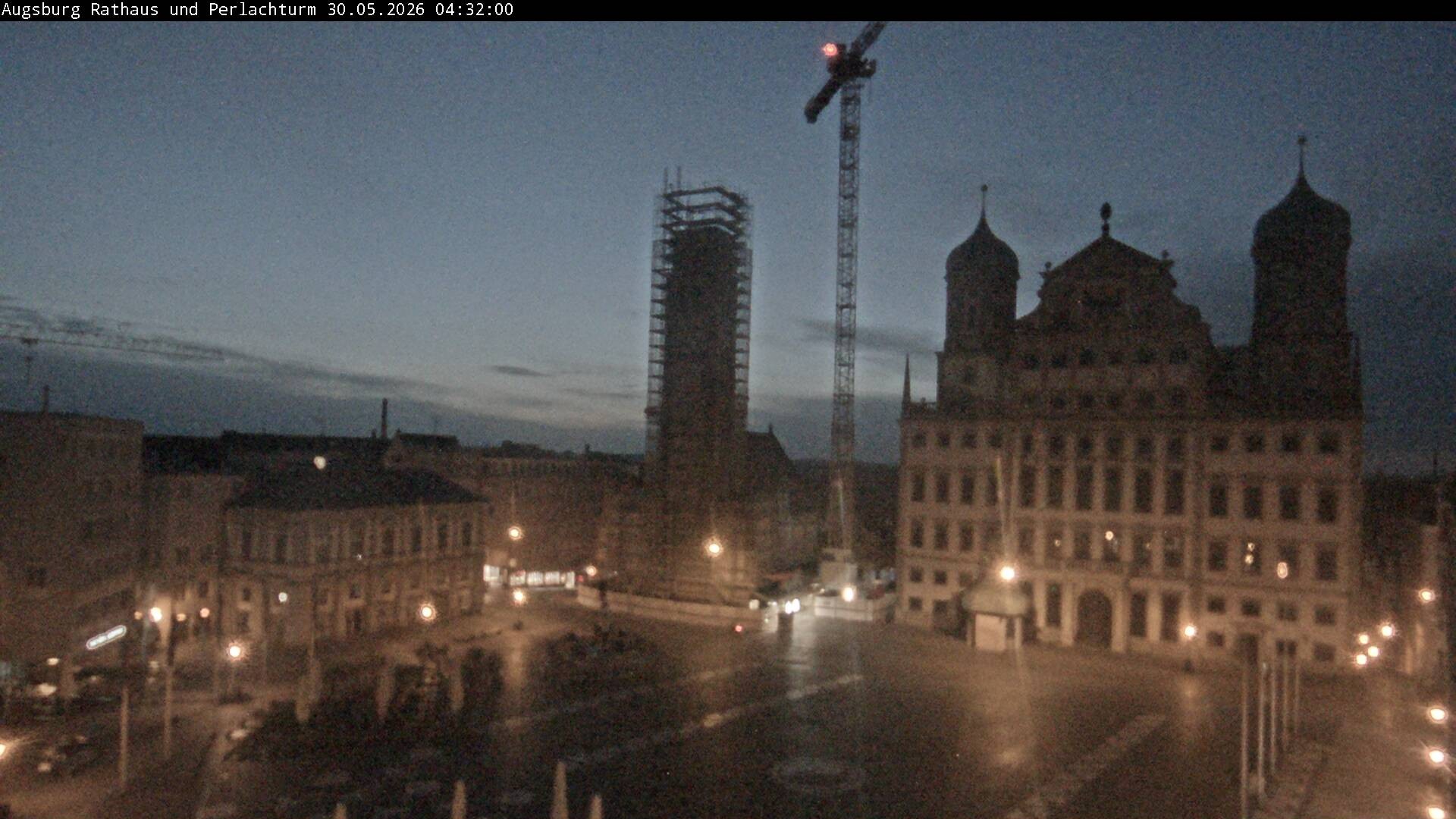 Archiv Foto Webcam Augsburger Rathausplatz und Perlachturm