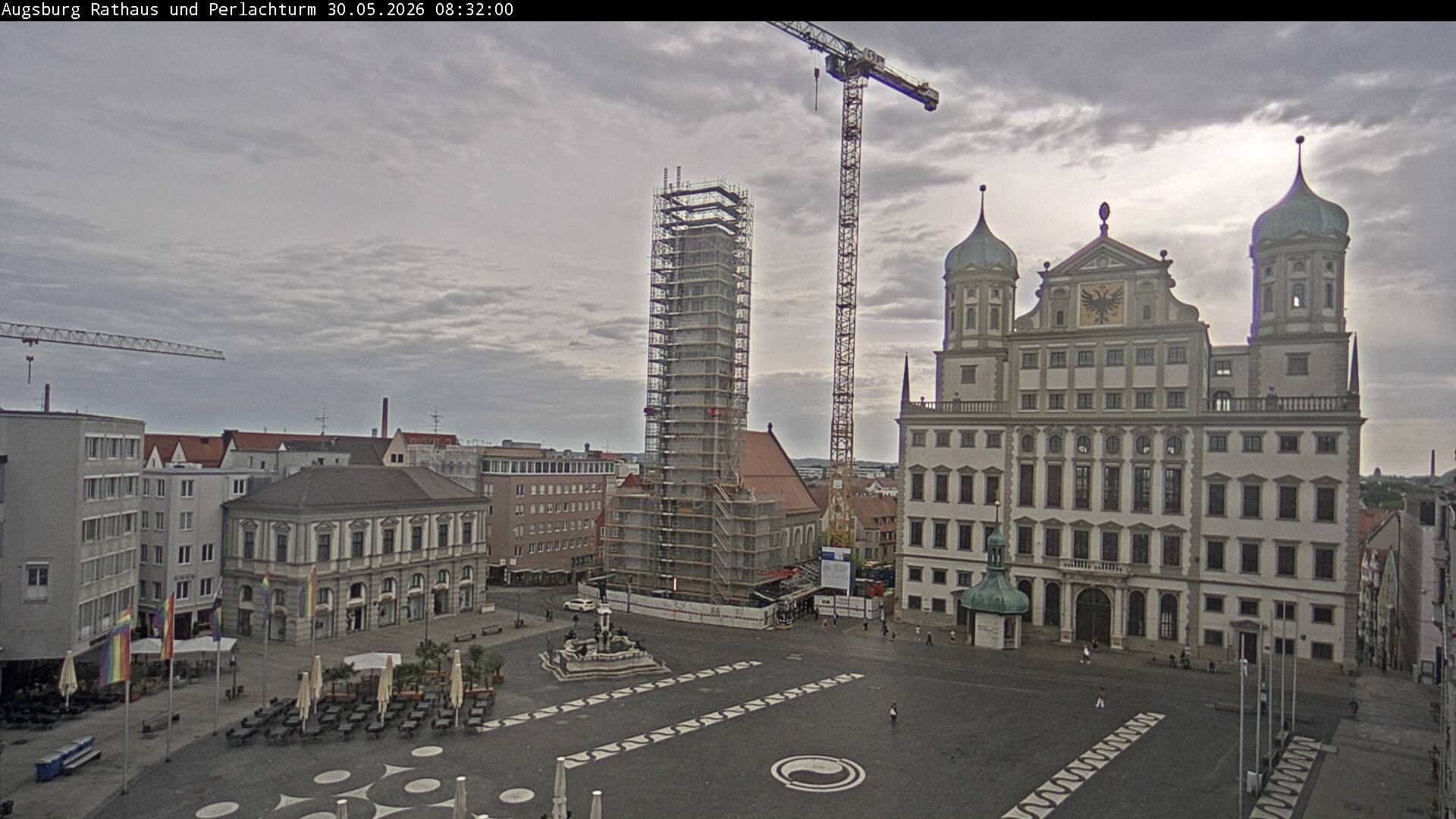 Archiv Foto Webcam Augsburger Rathausplatz und Perlachturm