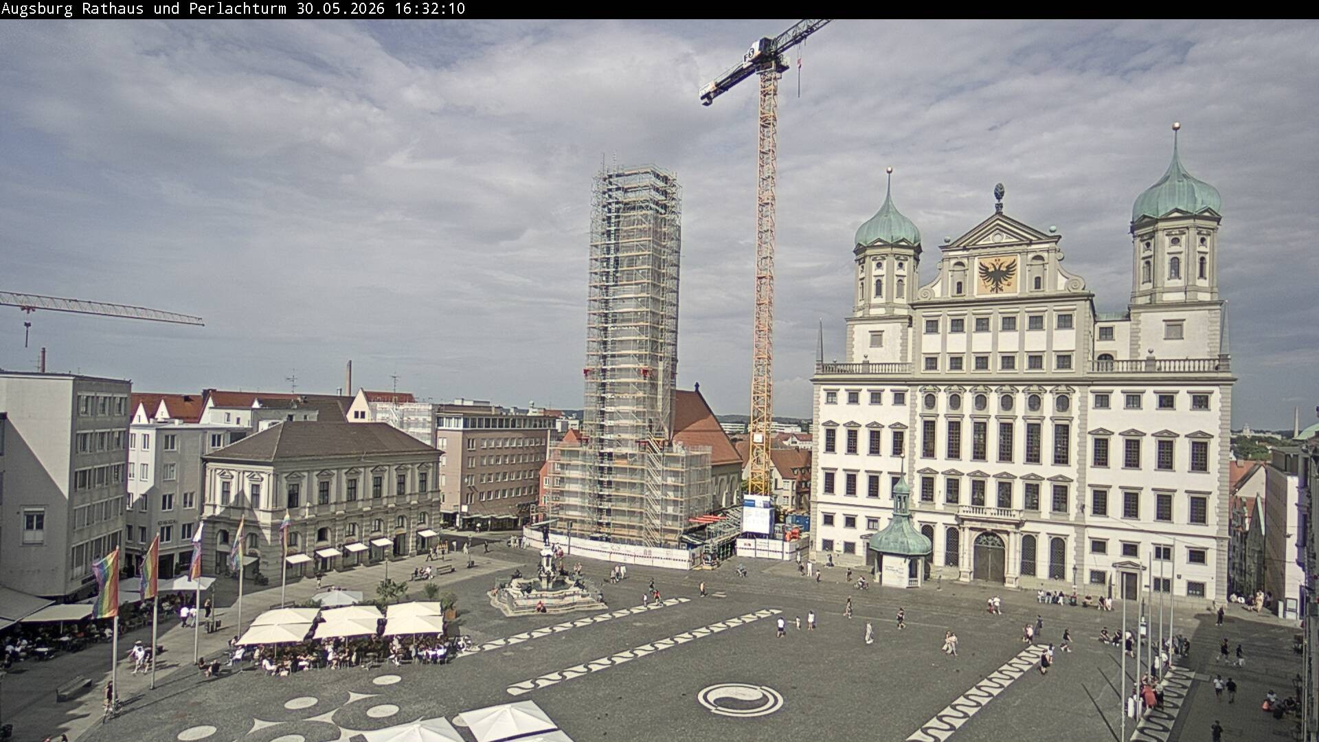 Archiv Foto Webcam Augsburger Rathausplatz und Perlachturm