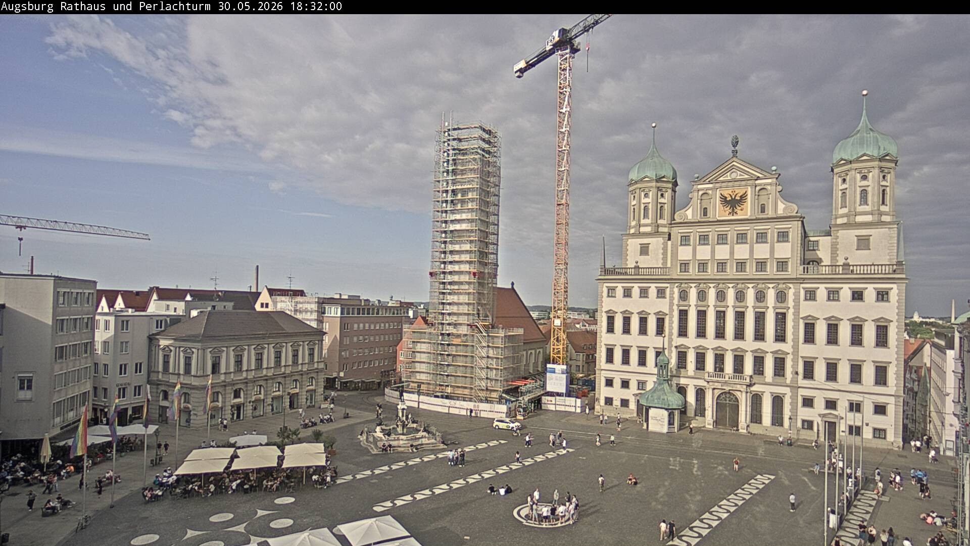 Archiv Foto Webcam Augsburger Rathausplatz und Perlachturm