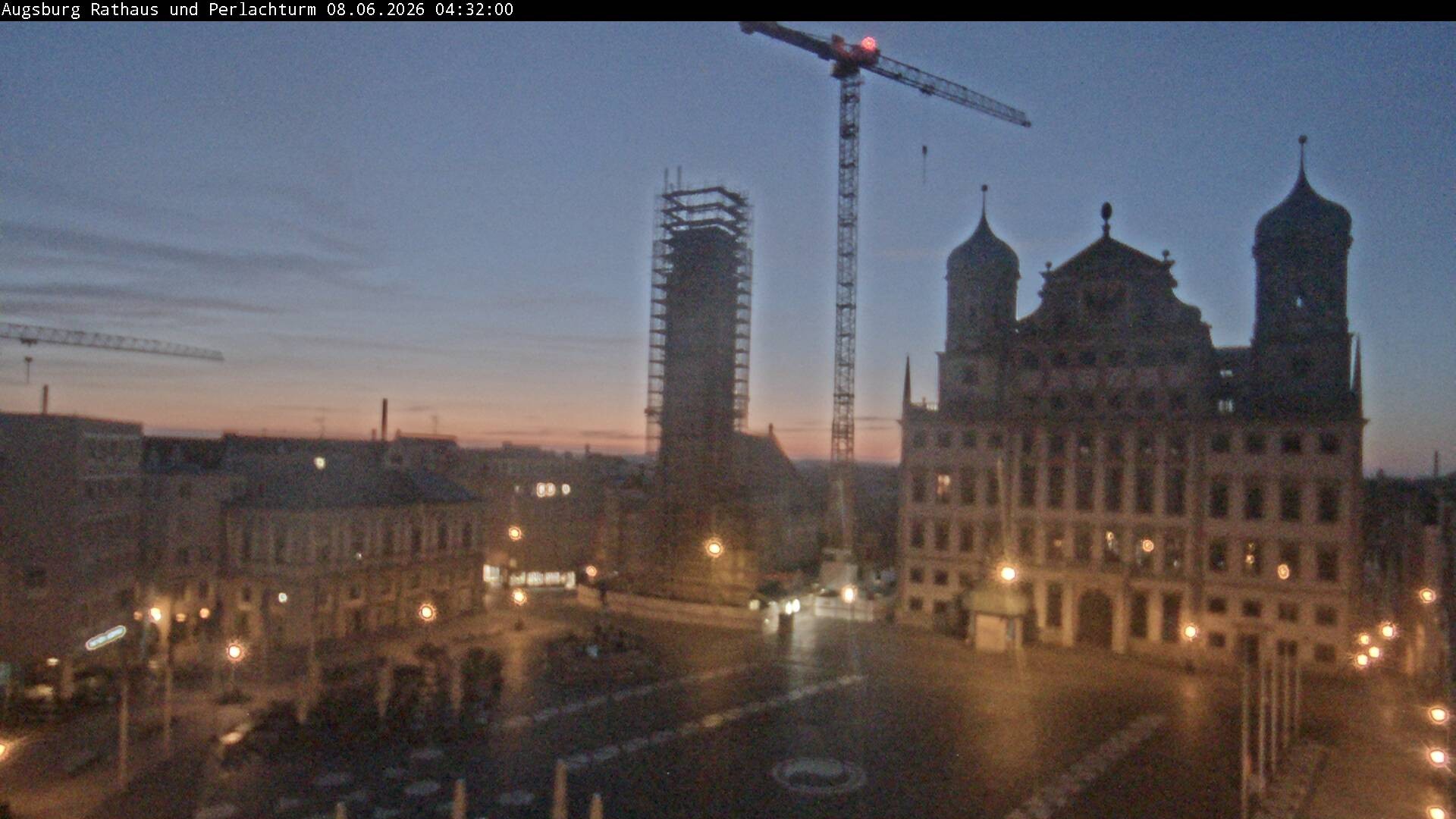 Archiv Foto Webcam Augsburger Rathausplatz und Perlachturm