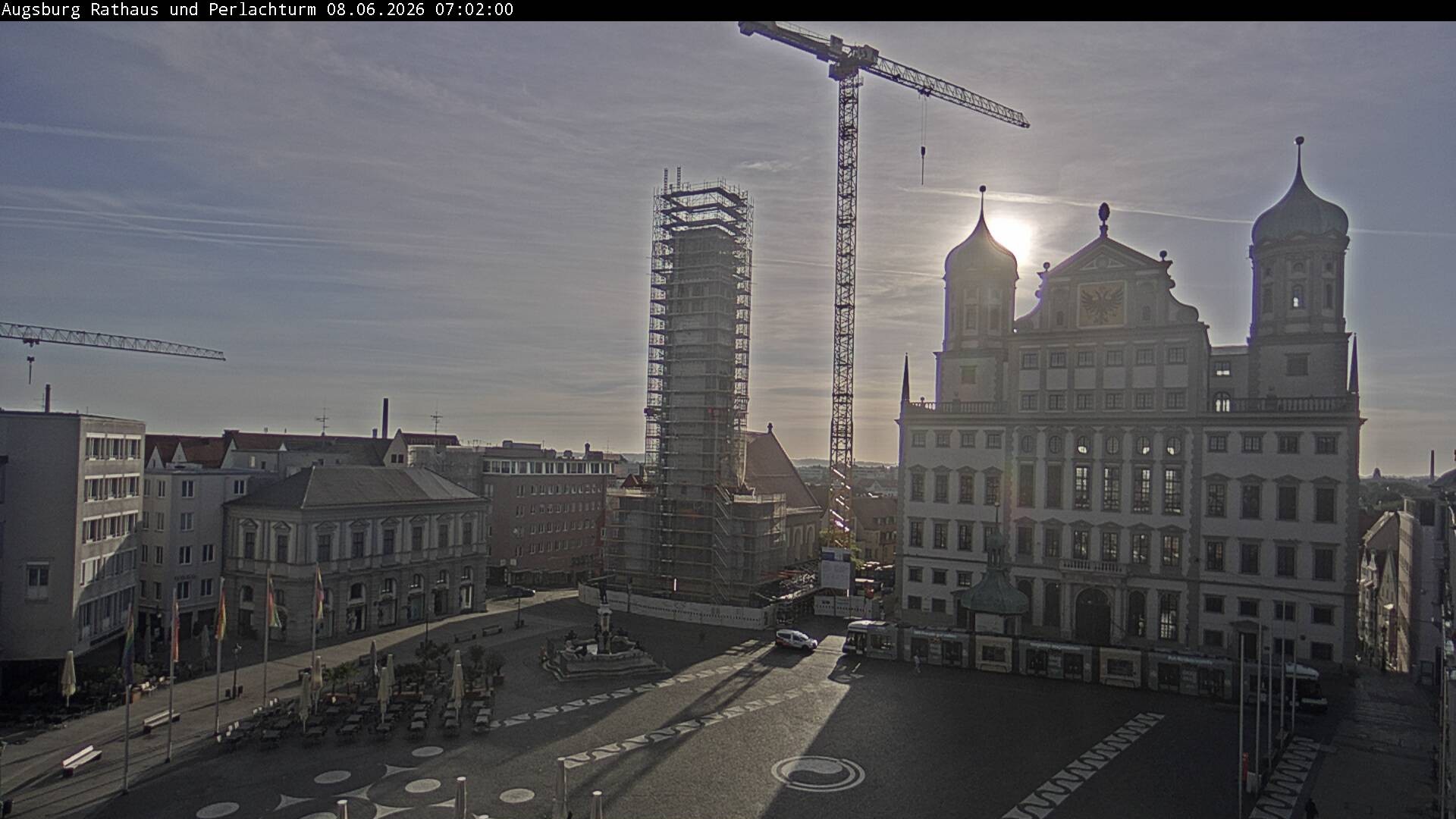 Archiv Foto Webcam Augsburger Rathausplatz und Perlachturm