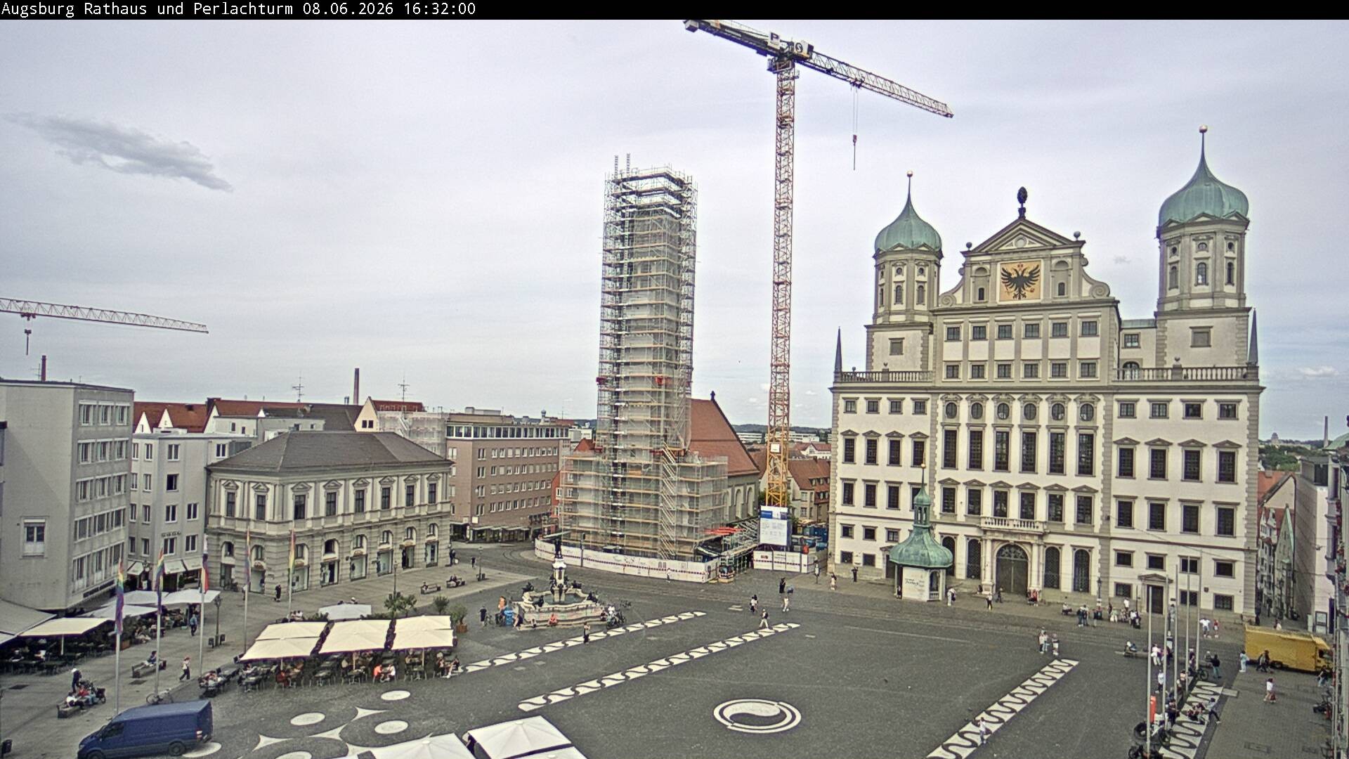 Archiv Foto Webcam Augsburger Rathausplatz und Perlachturm