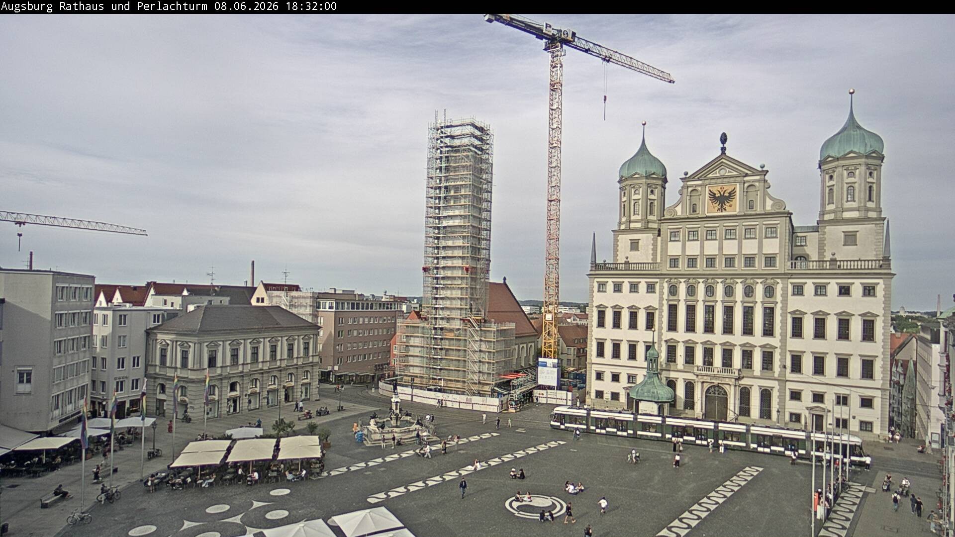 Archiv Foto Webcam Augsburger Rathausplatz und Perlachturm