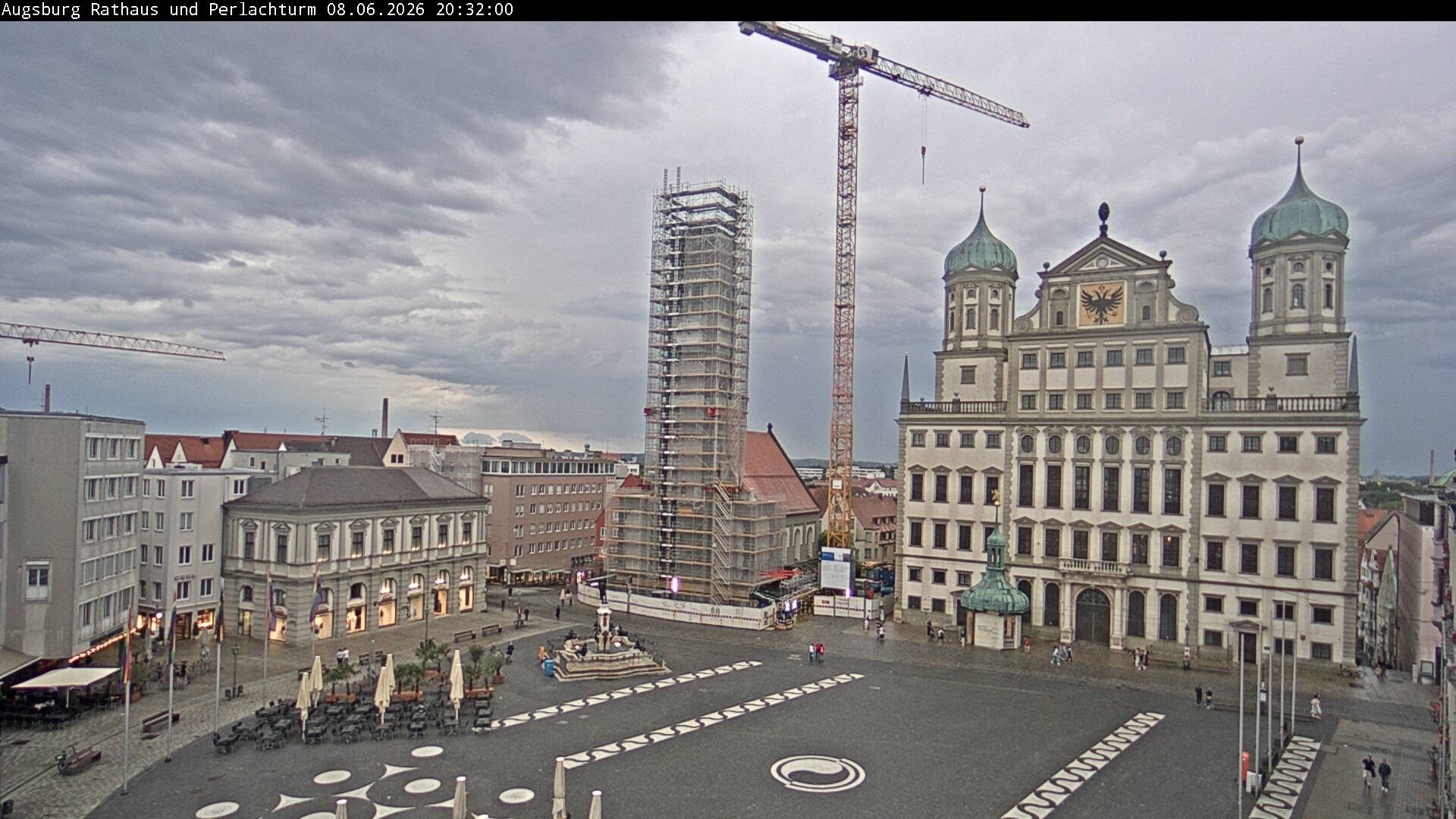 Archiv Foto Webcam Augsburger Rathausplatz und Perlachturm