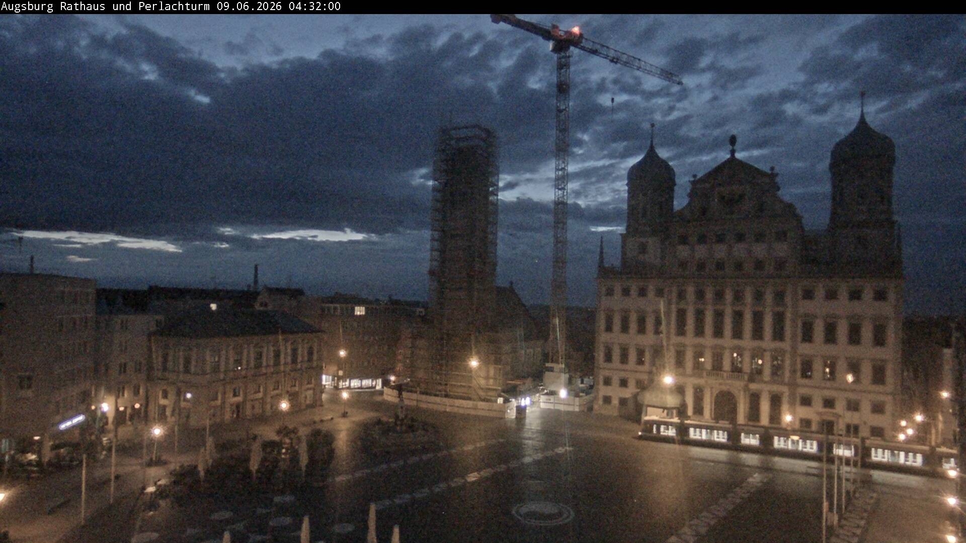Archiv Foto Webcam Augsburger Rathausplatz und Perlachturm
