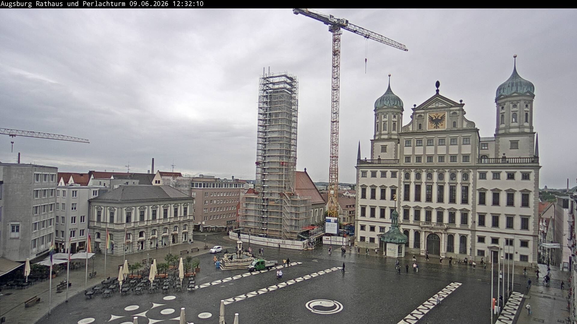 Archiv Foto Webcam Augsburger Rathausplatz und Perlachturm