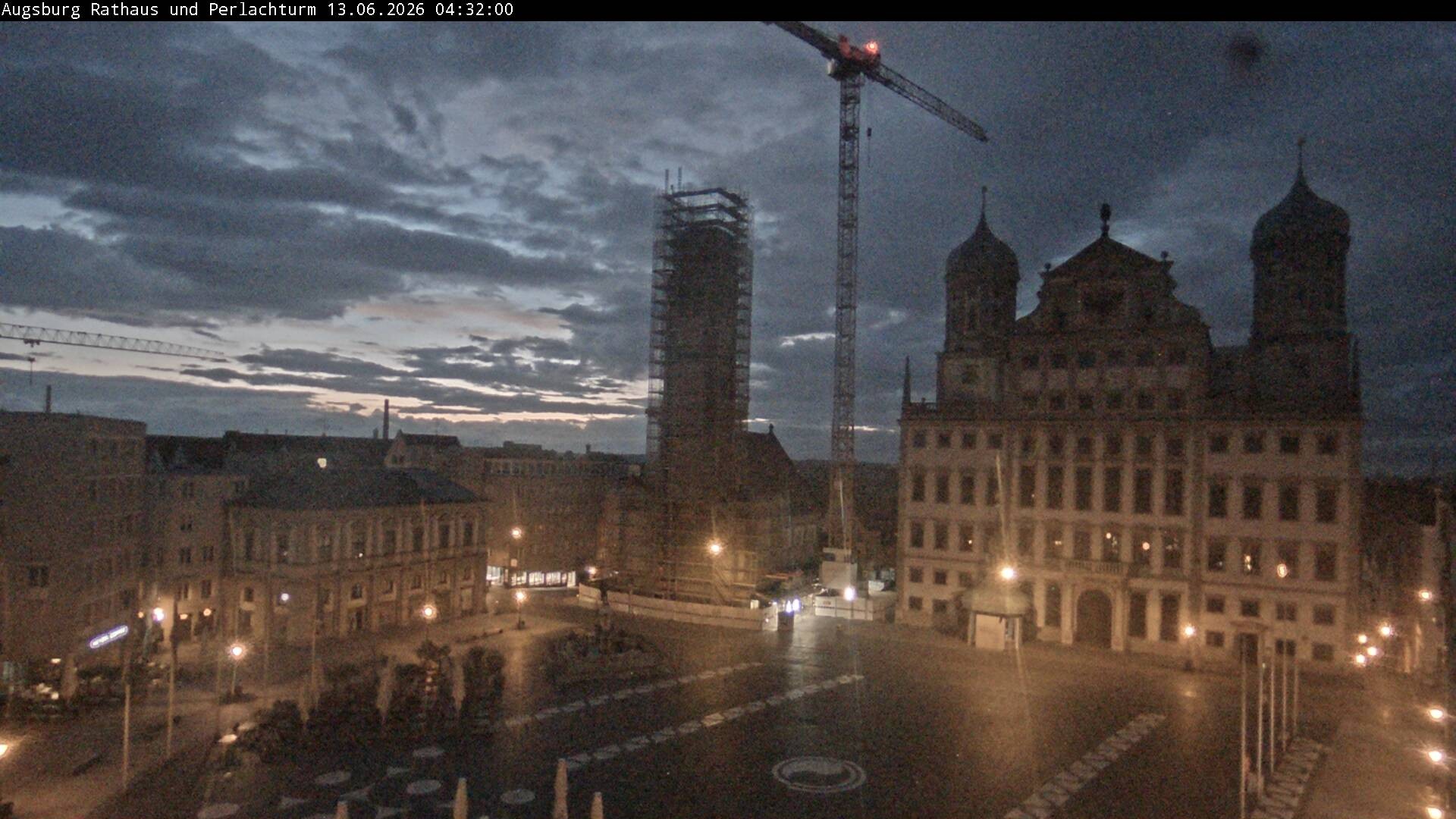 Archiv Foto Webcam Augsburger Rathausplatz und Perlachturm