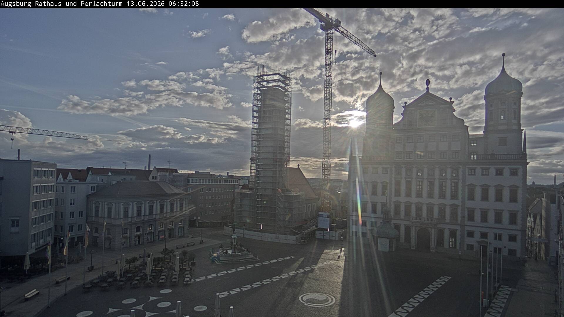 Archiv Foto Webcam Augsburger Rathausplatz und Perlachturm